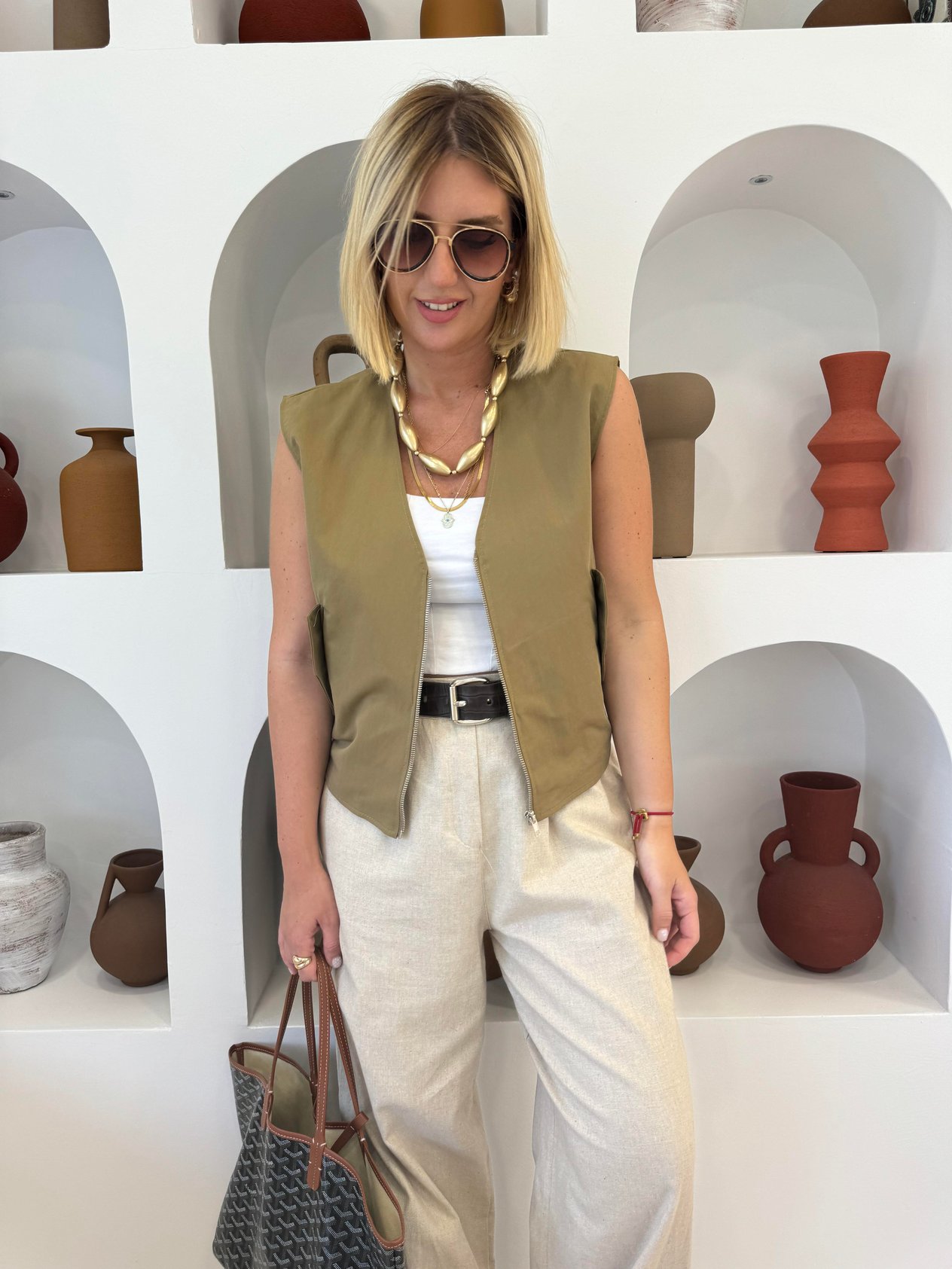 Orjinal Model Haki Fermuarlı Yelek