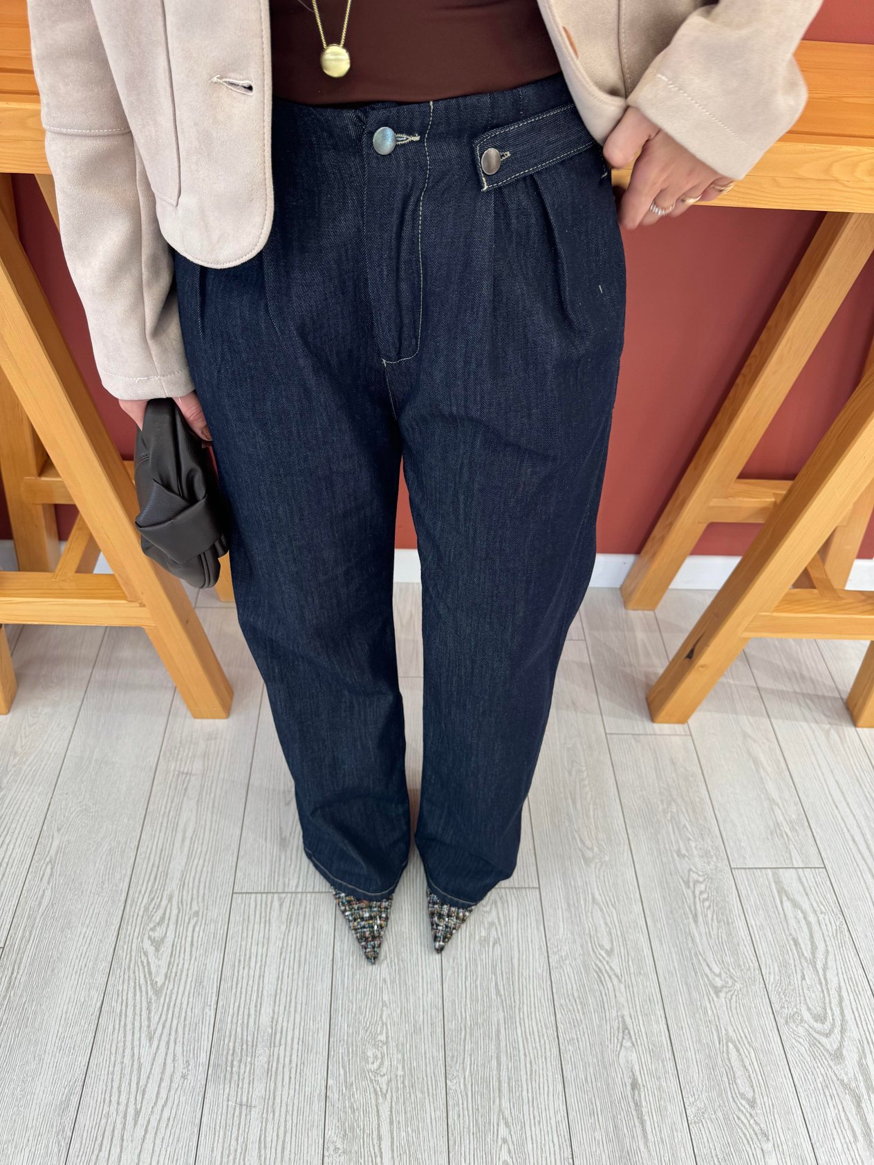 Orjinal Model , Tencel , Koyu Lacivert , Palazzo Jean