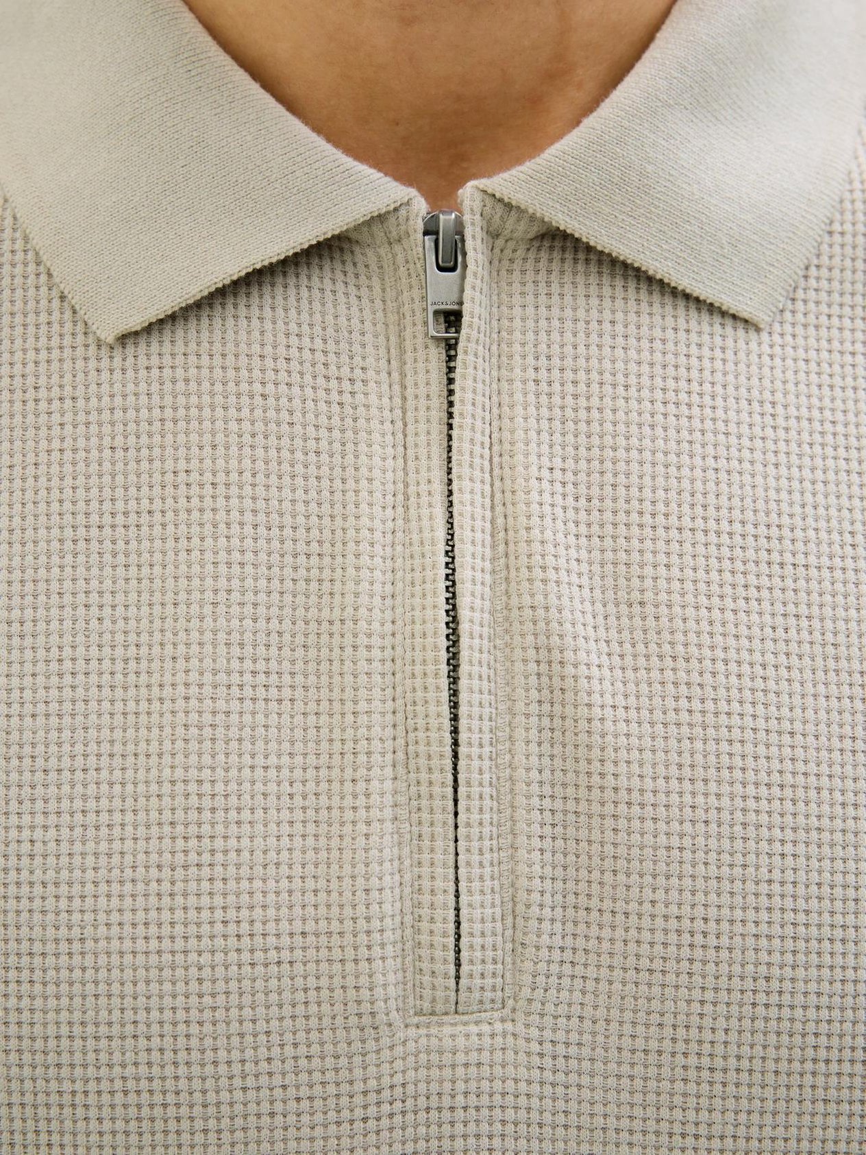 JJEAUSTIN ZIP POLO SS NOOS Moonbeam