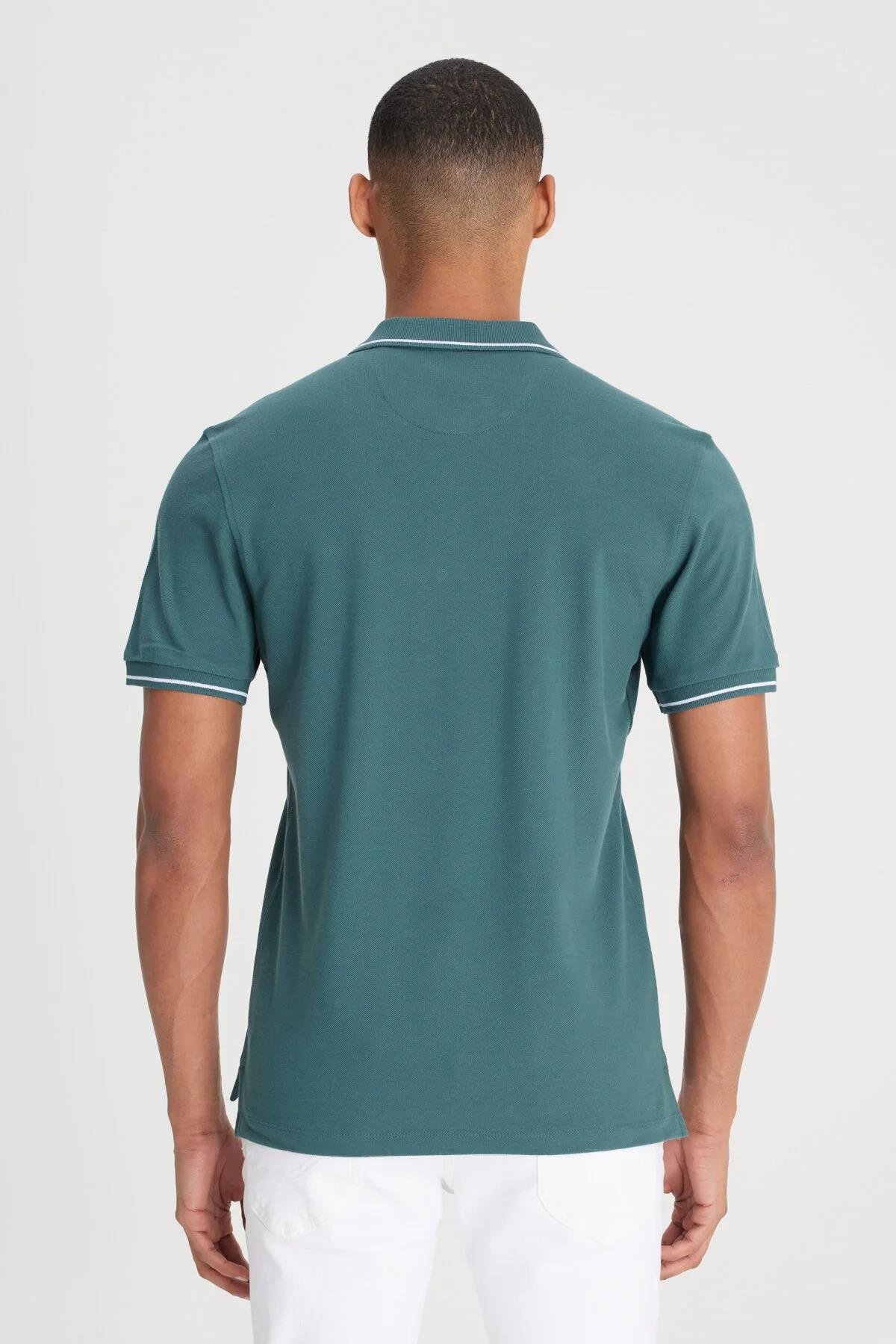 Kısa Kollu Polo T-shirt Evergreen