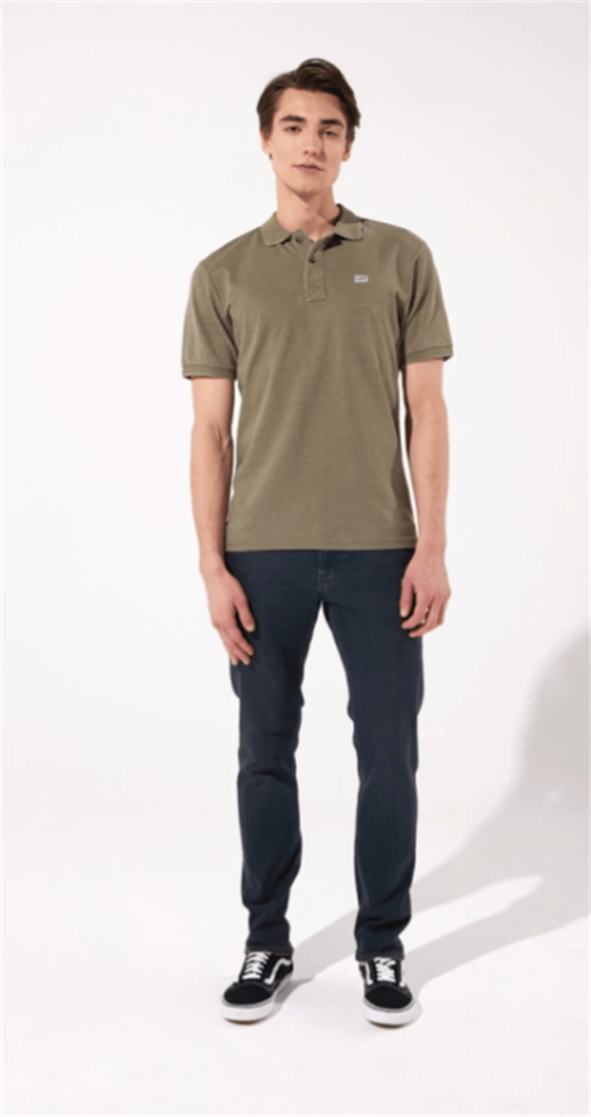 Regular Fit Normal Kesim Polo Yaka Haki Tişört
