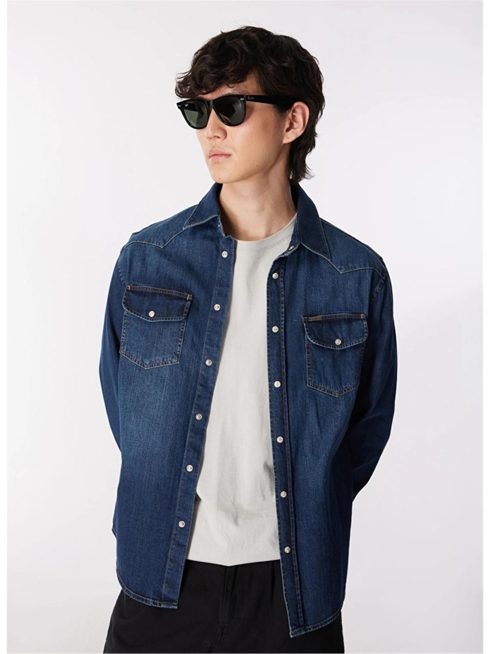 WOLKER 2 ERKEK JEAN GÖMLEK DENIM
