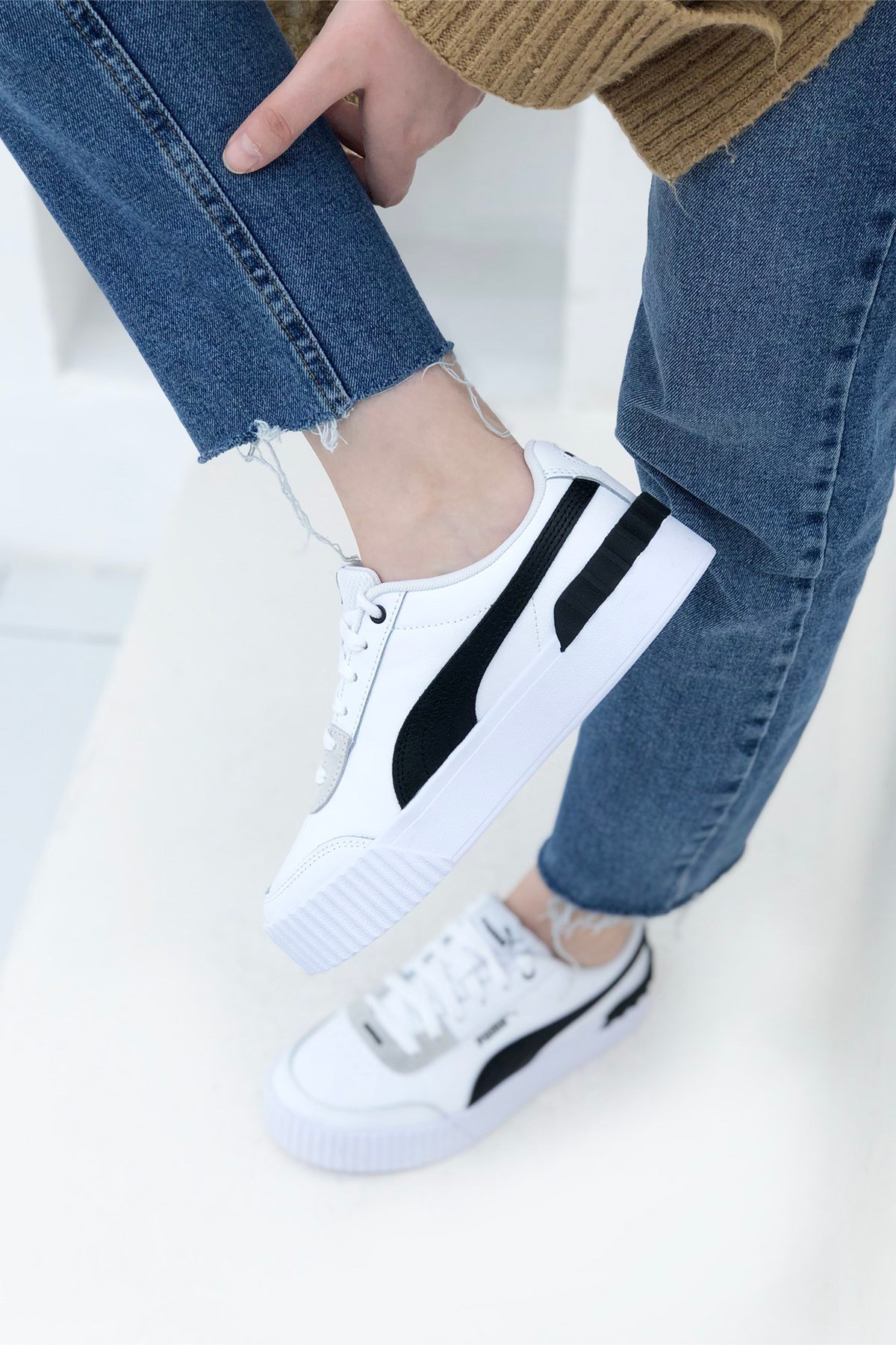 PUMA 373031-16 Carina Lift Kadın Spor Ayakkabı Beyaz Siyah