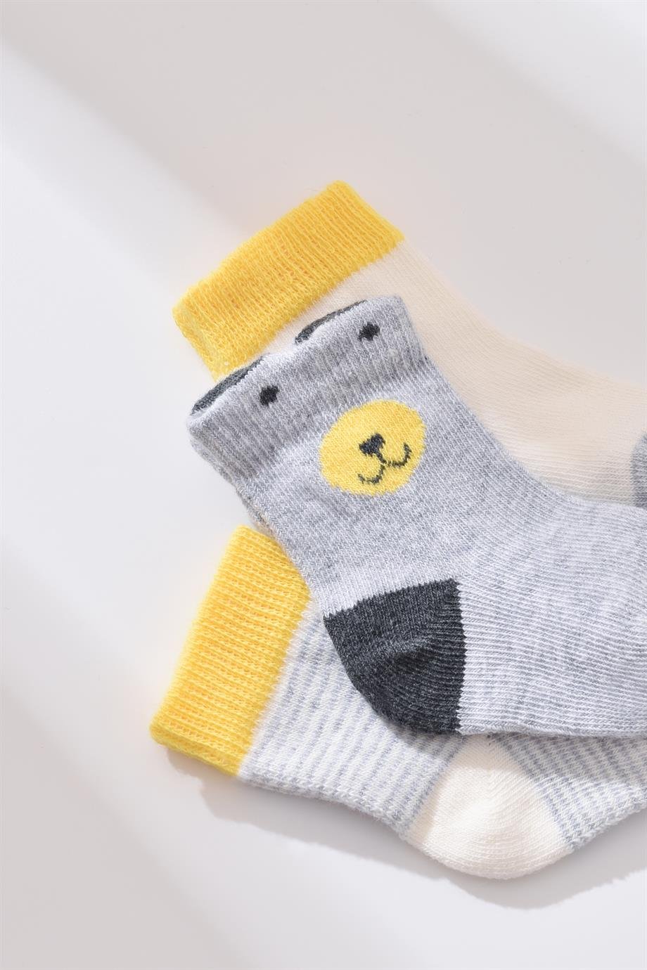 BI ORGANIK CUTE BEAR 3LU ÇORAP 0-3 SET