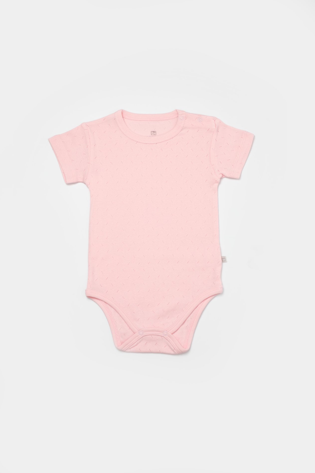 BİBABY JAKARLI 2Lİ YARIM KOL BODY PEMBE EKRU SET
