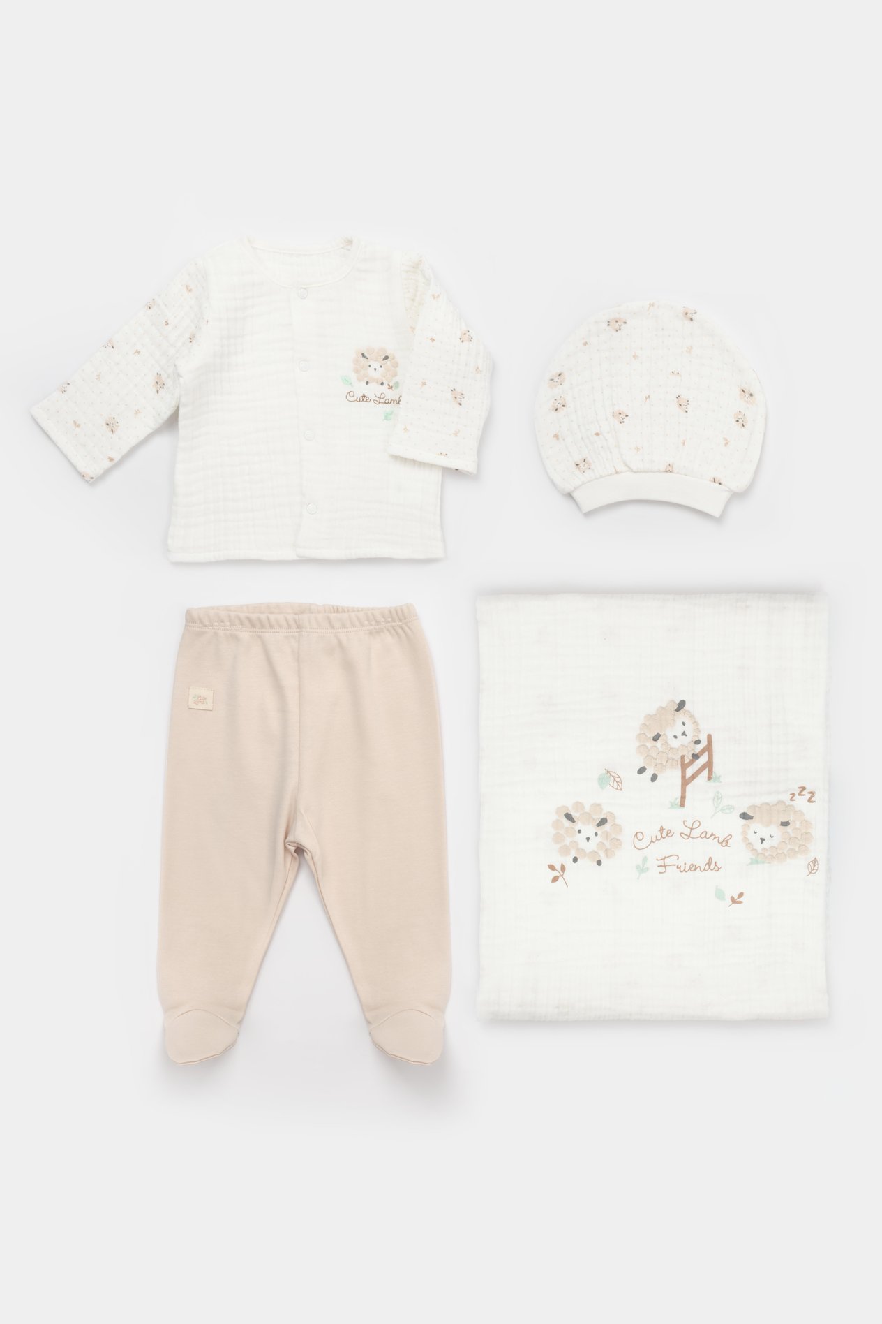 BİBABY LAMB FRİENDS 4LÜ BATTANİYELİ TÜLLÜ SET