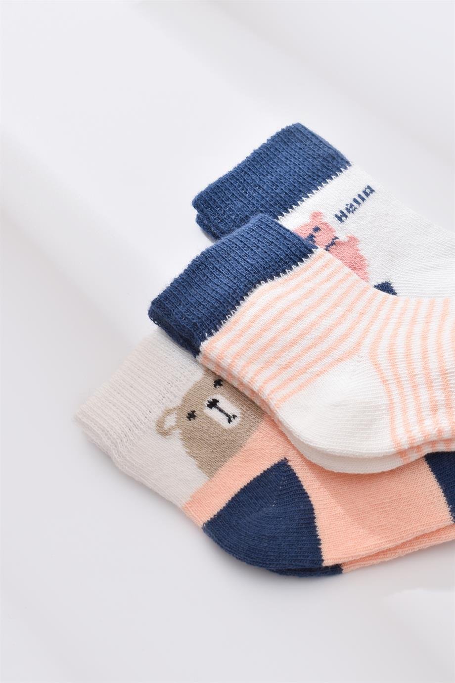 BİORGANİC HELLO TEDDY BEAR KIZ 3LÜ ÇORAP 0-3 SET