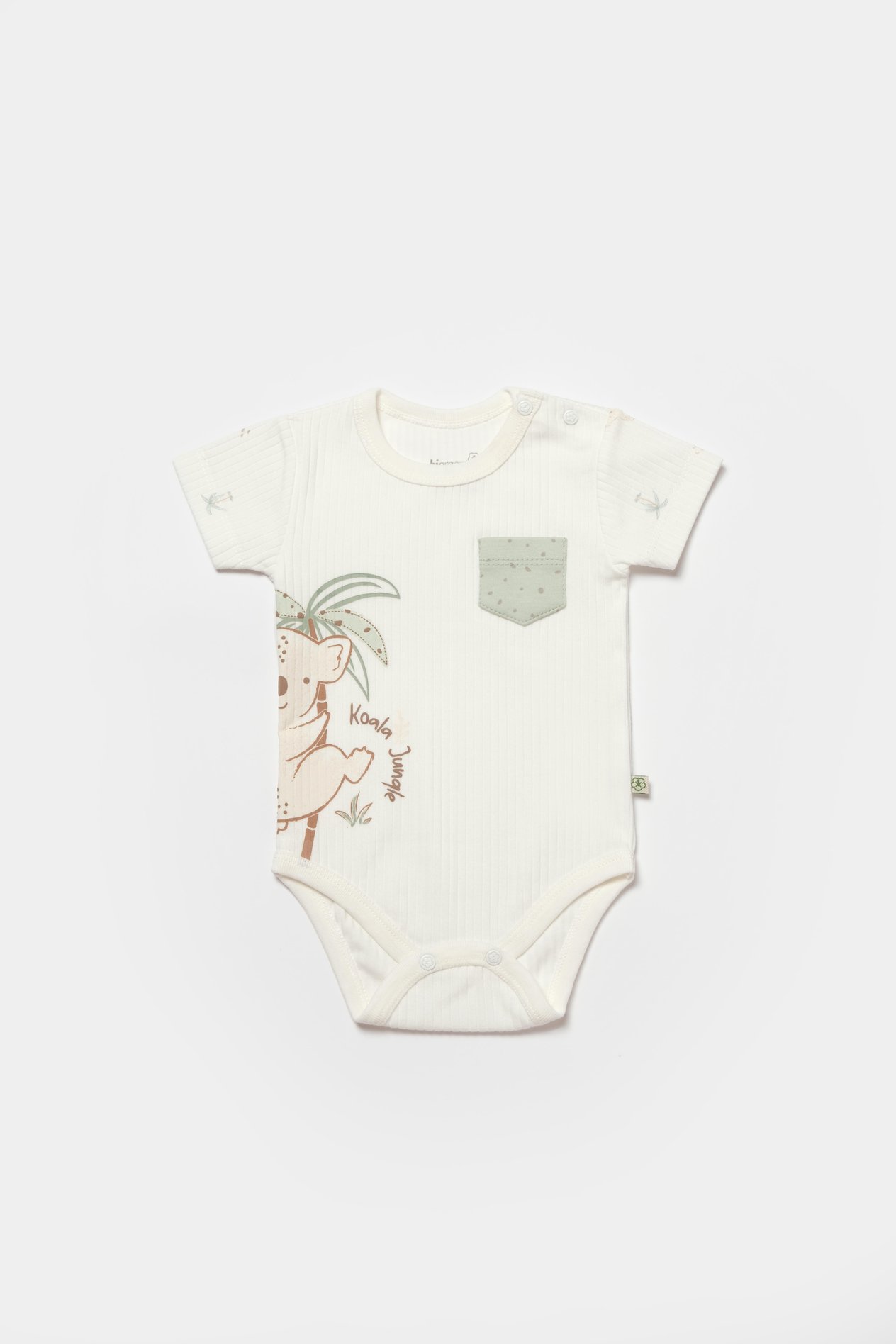 BİORGANİC KOALA JUNGLE BODY SHORT SLEEVE GRAY SET