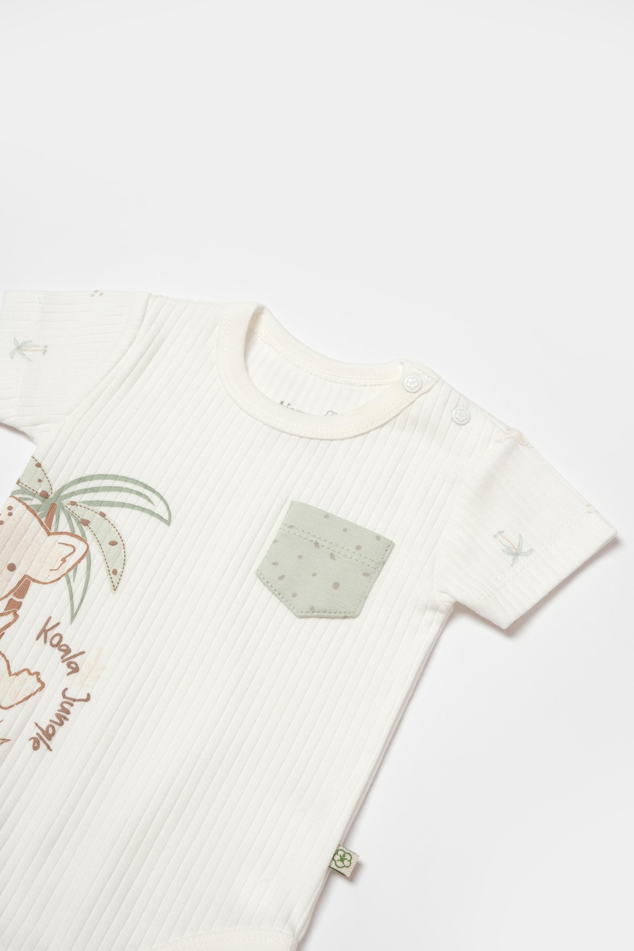 BİORGANİC KOALA JUNGLE BODY SHORT SLEEVE GRAY SET