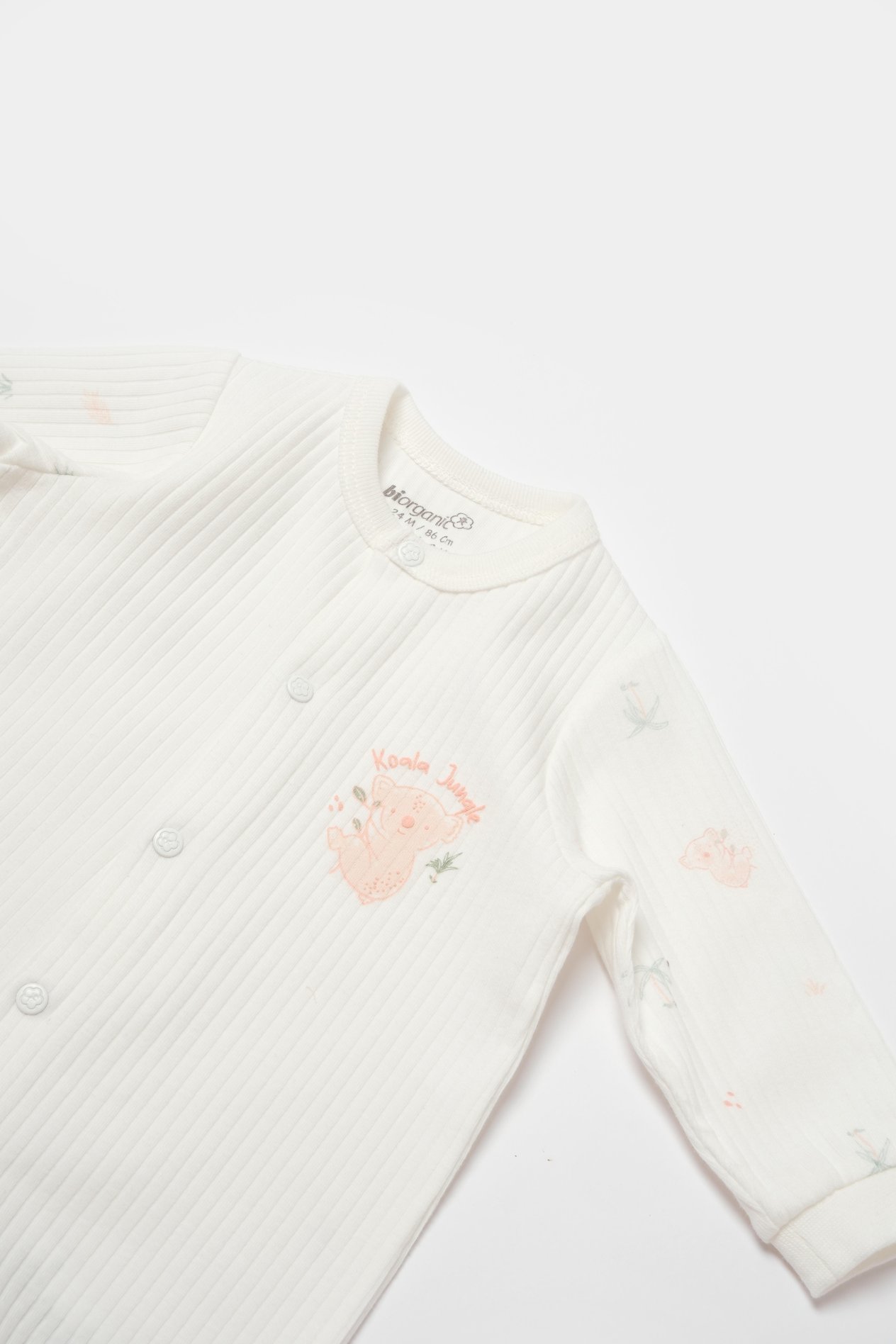 BİORGANİC KOALA JUNGLE NEWBORN ROMPER PINK SET