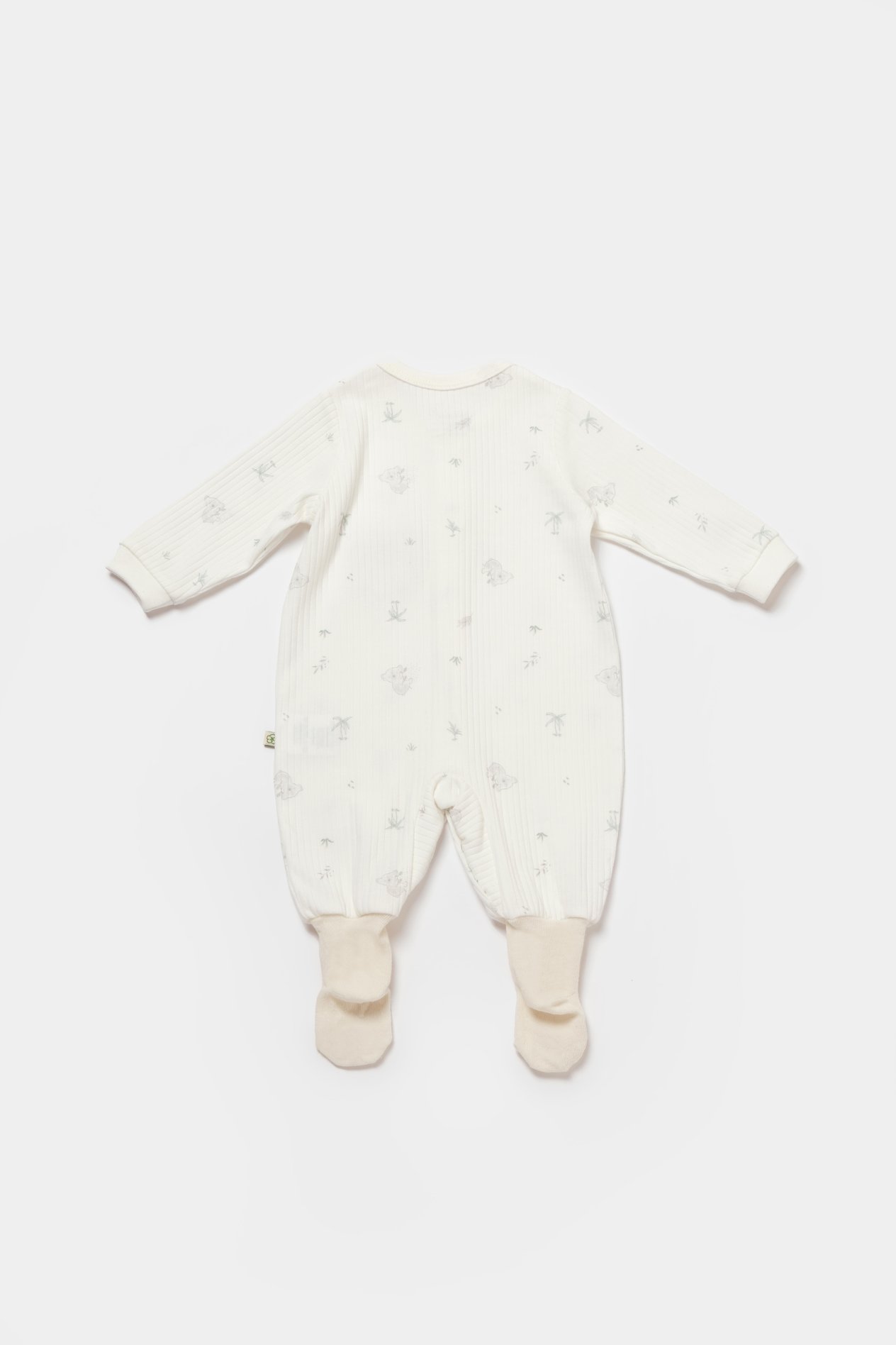 BİORGANİC KOALA JUNGLE ROMPER WITH FEET GRAY SET