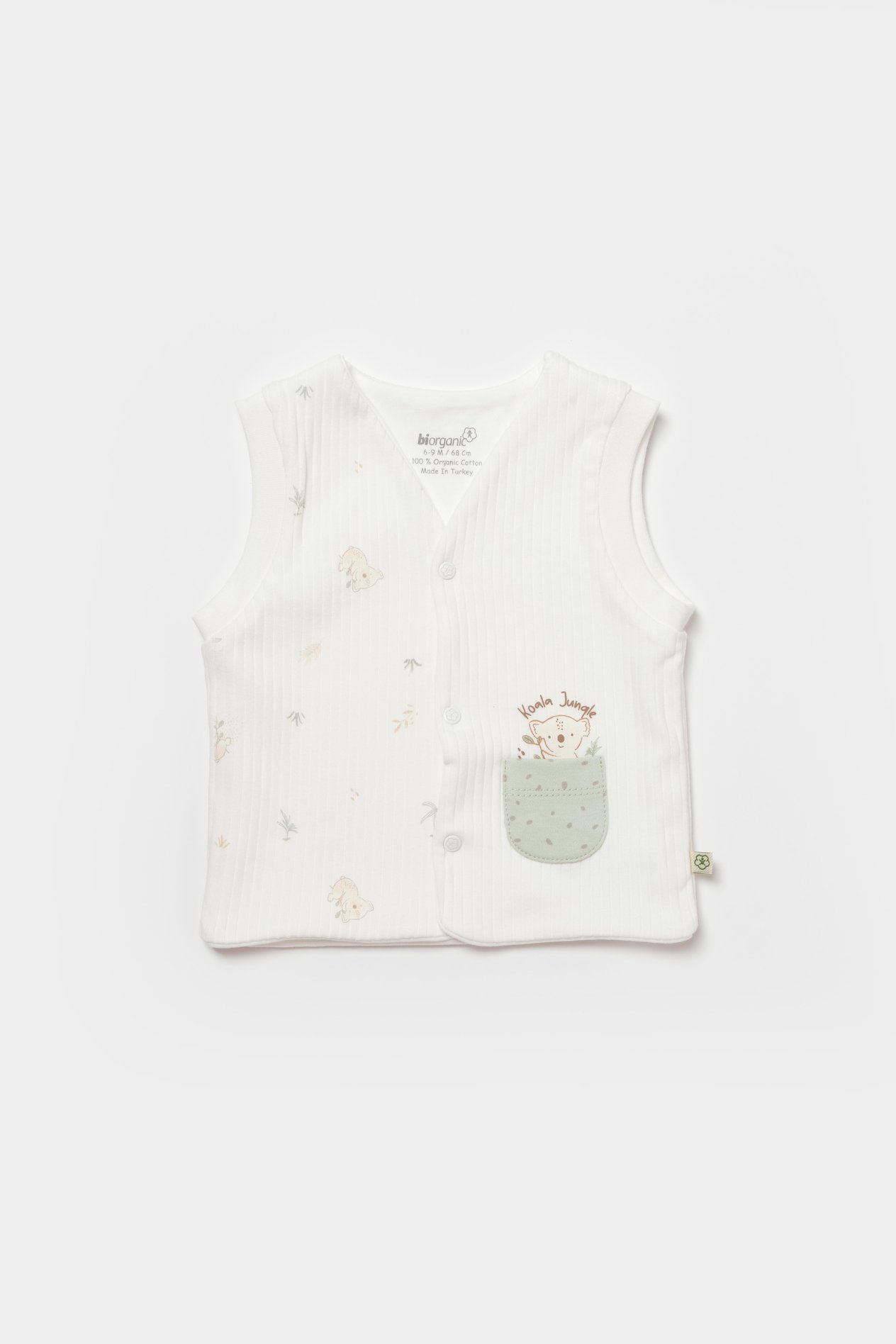 BİORGANİC KOALA JUNGLE WAISTCOAT MINT SET