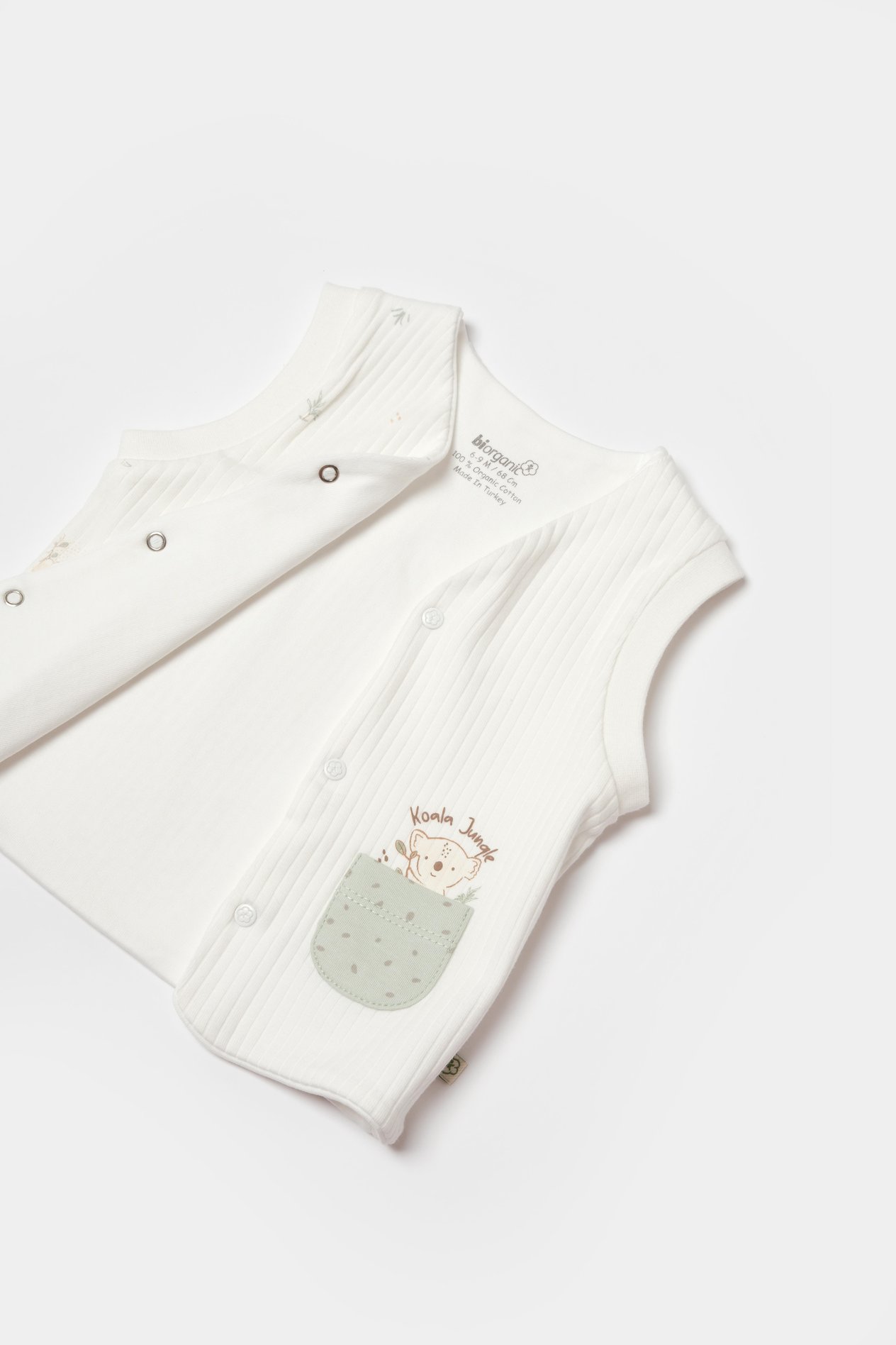 BİORGANİC KOALA JUNGLE WAISTCOAT MINT SET