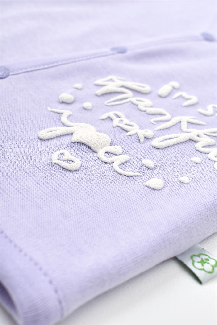 BİORGANİC LOVE YOU BABY ÇİFT TARAFLI PENYE YELEK YELLOW LAVENDER SET
