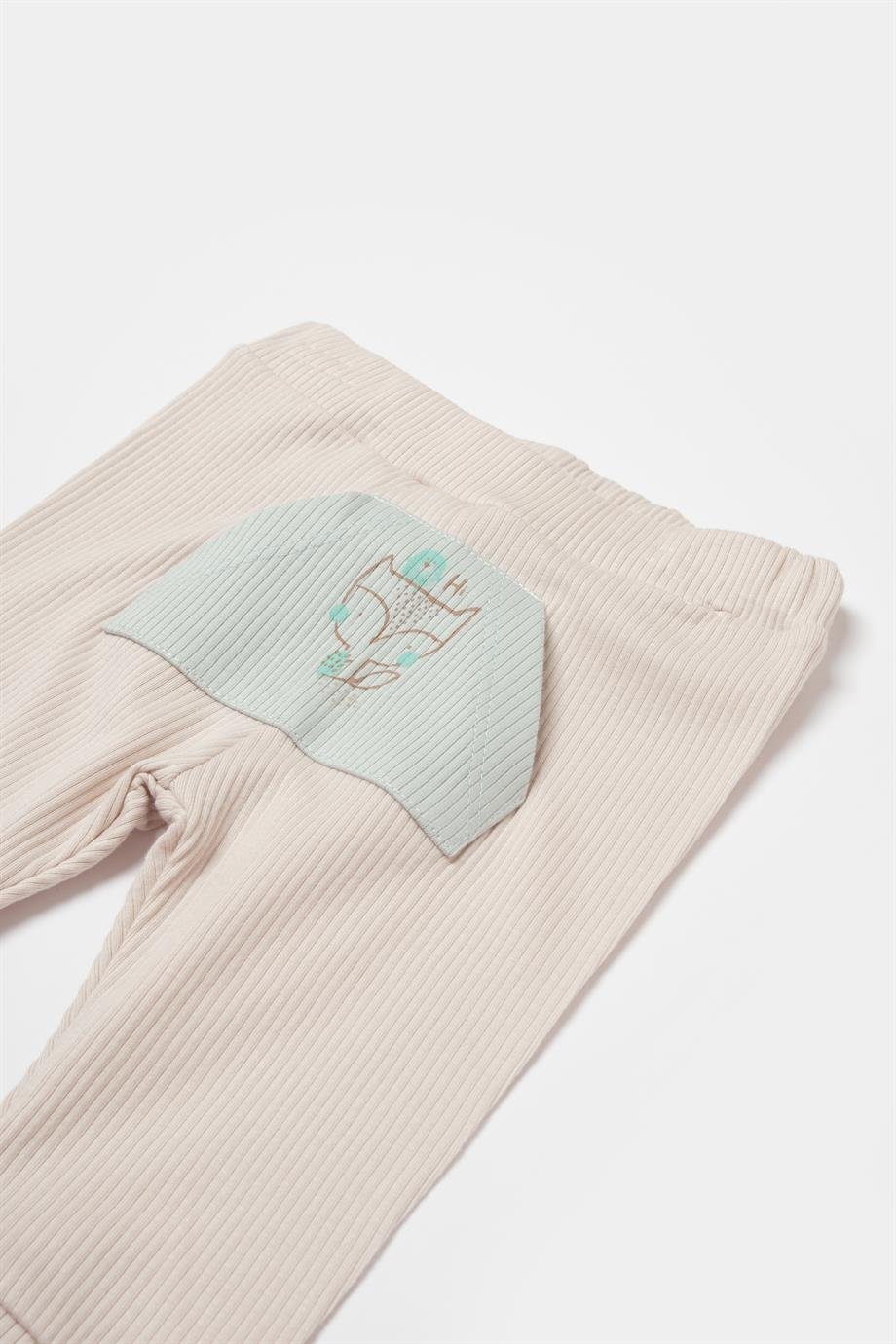 BİORGANİC MODAL HAPPY FOREST TROUSERS BEIGE-MINT SET