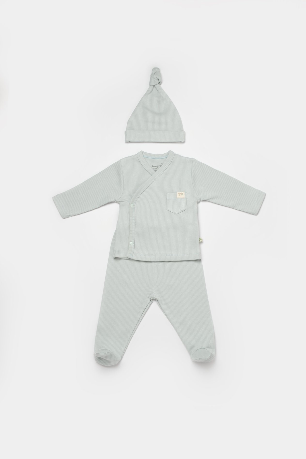 BİORGANİC MODAL NATURE RELAX BABY UNDERWEAR 3 PIECE MİNT SET