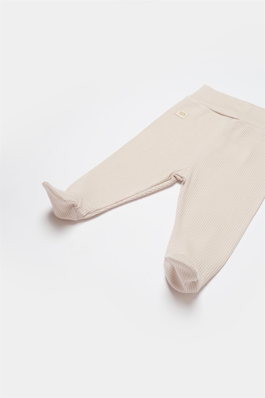 BİORGANİC MODAL NATURE RELAX TROUSERS WİTH FEET BEIGE SET