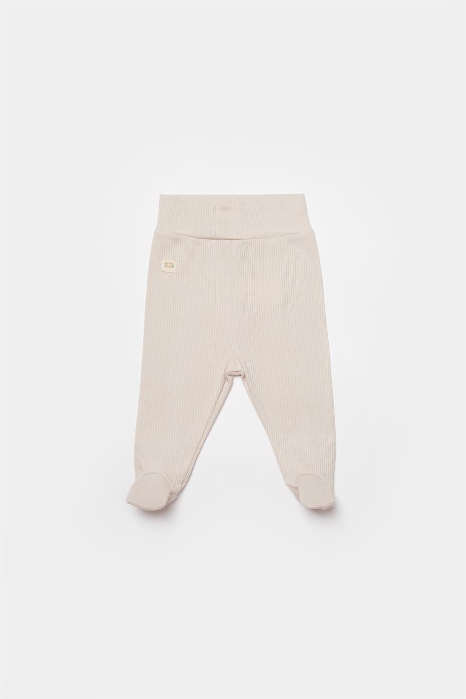BİORGANİC MODAL NATURE RELAX TROUSERS WİTH FEET BEIGE SET