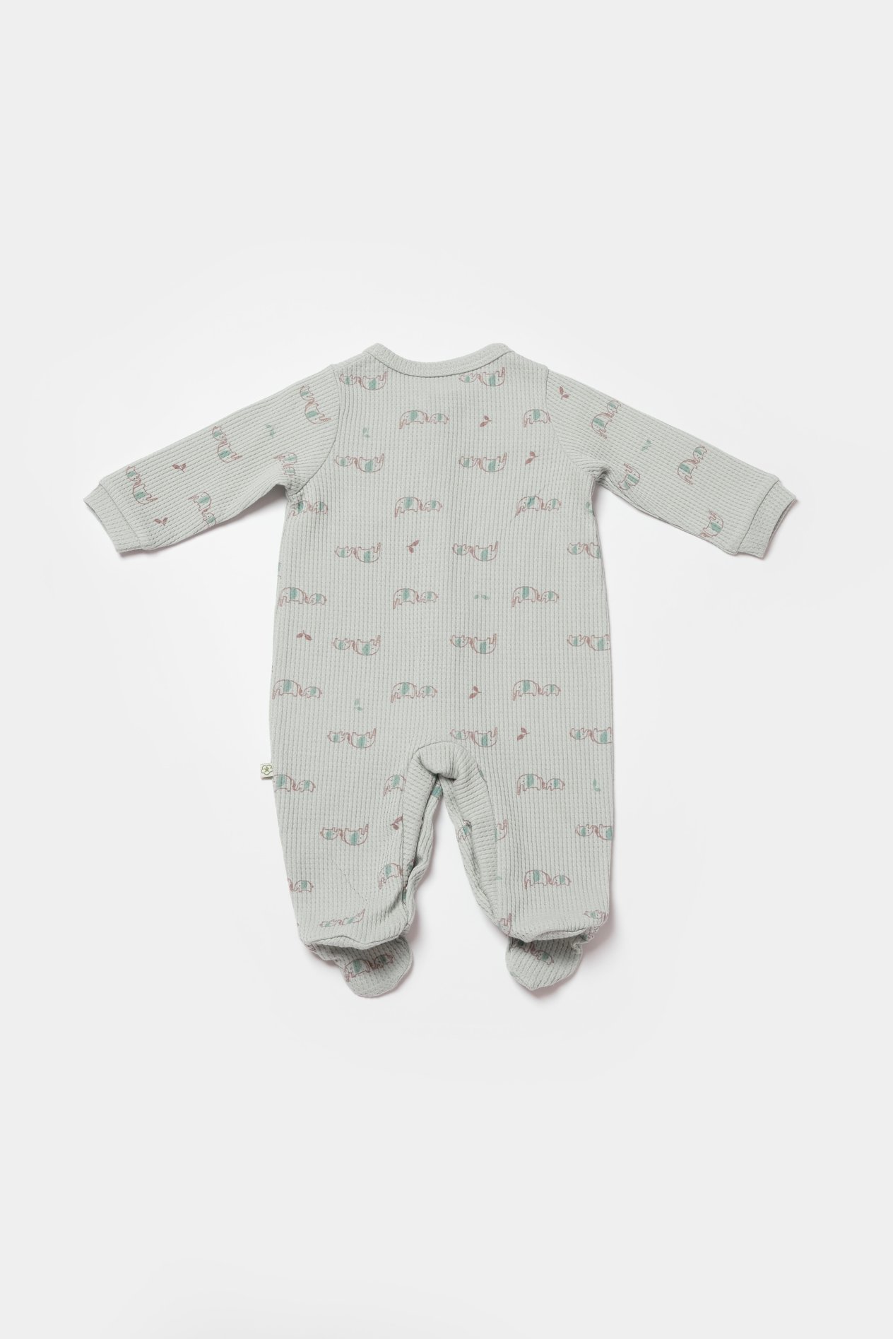 BİORGANİC WAFFLE I LOVE TO MY AMA OVERALLS BEIGE-MINT SET