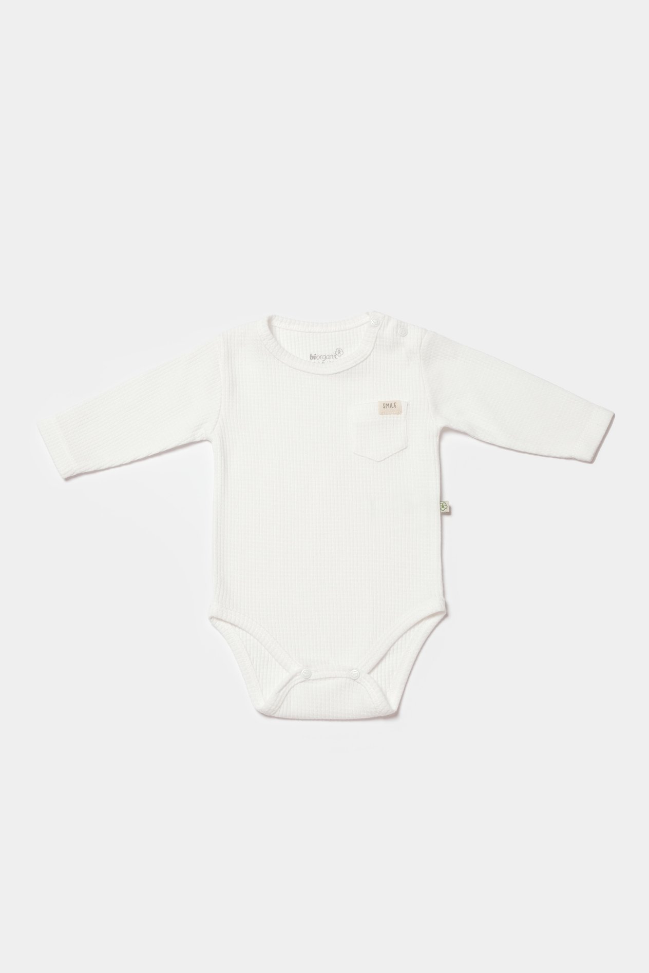 BİORGANİC WAFFLE SMILE BODY LONG SLEEVE ECRU SET