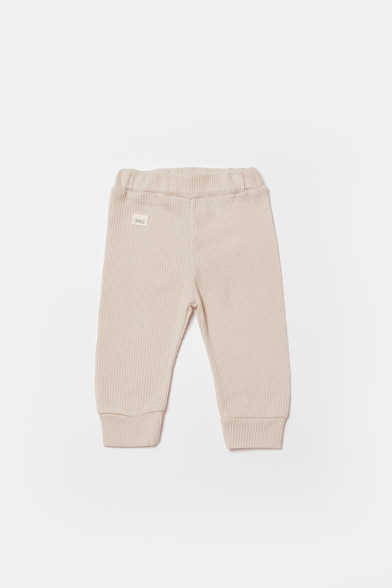 BİORGANİC WAFFLE SMILE TROUSERS BEIGE SET