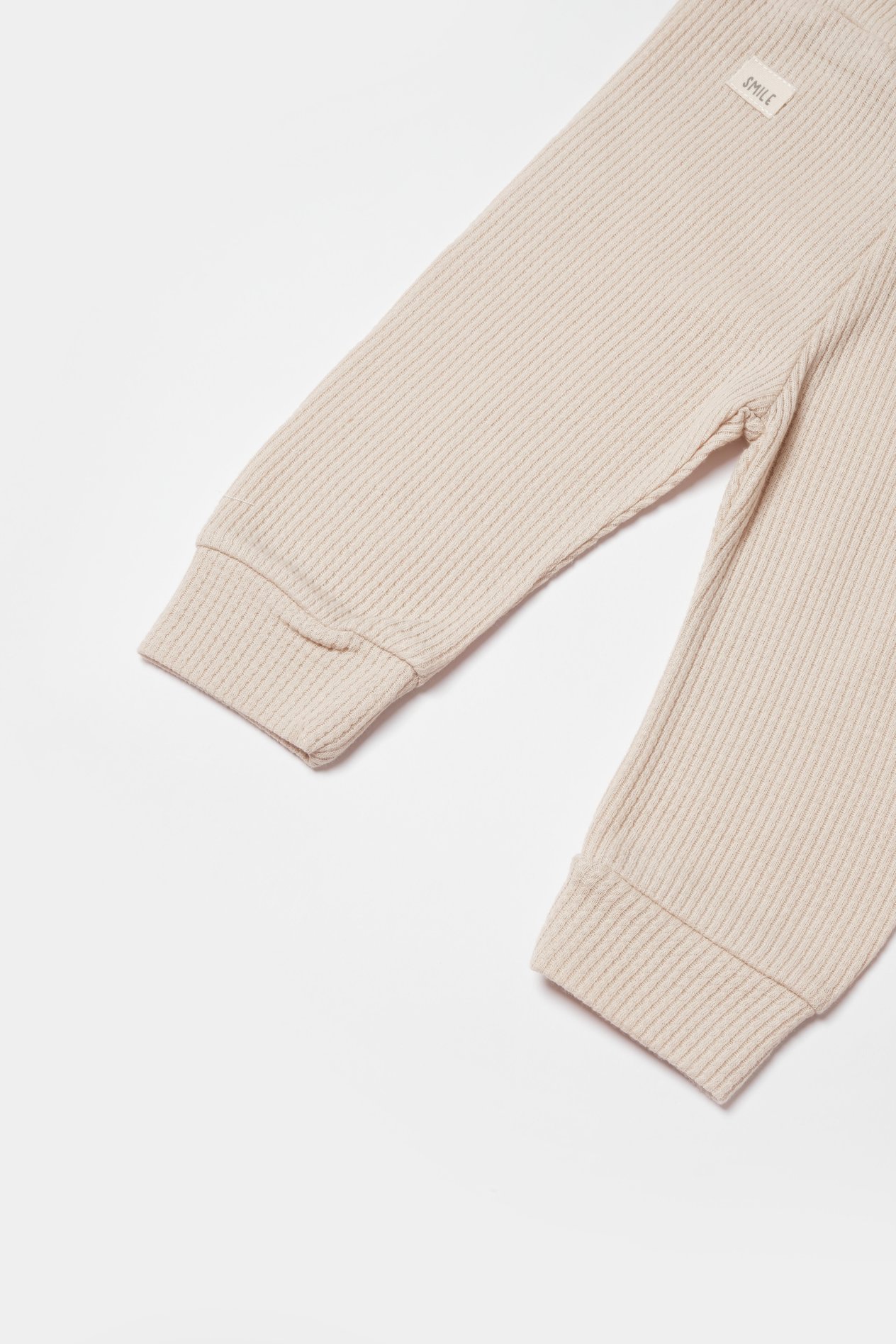 BİORGANİC WAFFLE SMILE TROUSERS BEIGE SET