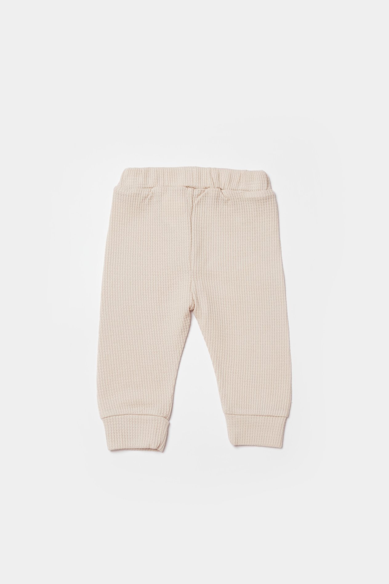 BİORGANİC WAFFLE SMILE TROUSERS BEIGE SET
