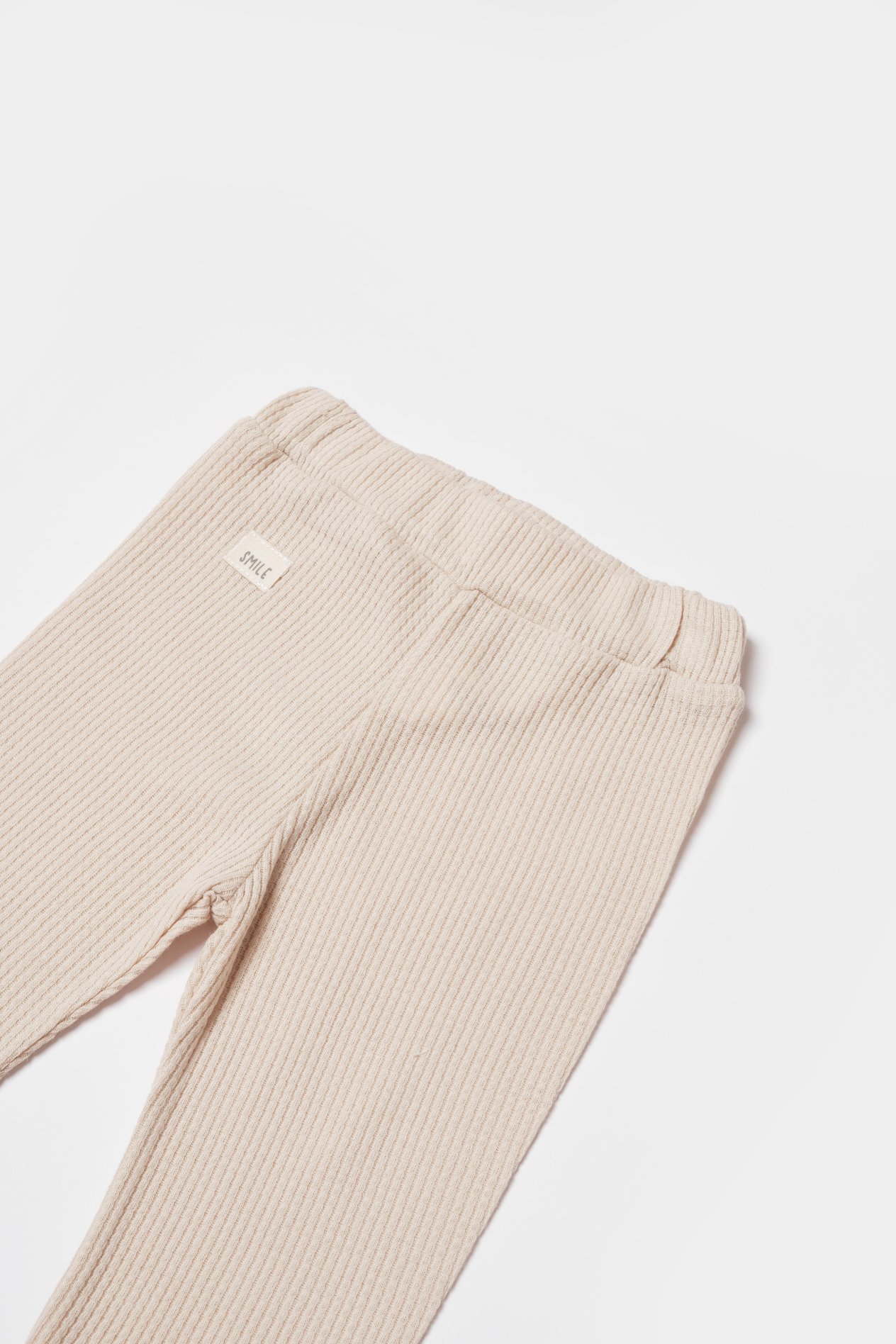 BİORGANİC WAFFLE SMILE TROUSERS BEIGE SET