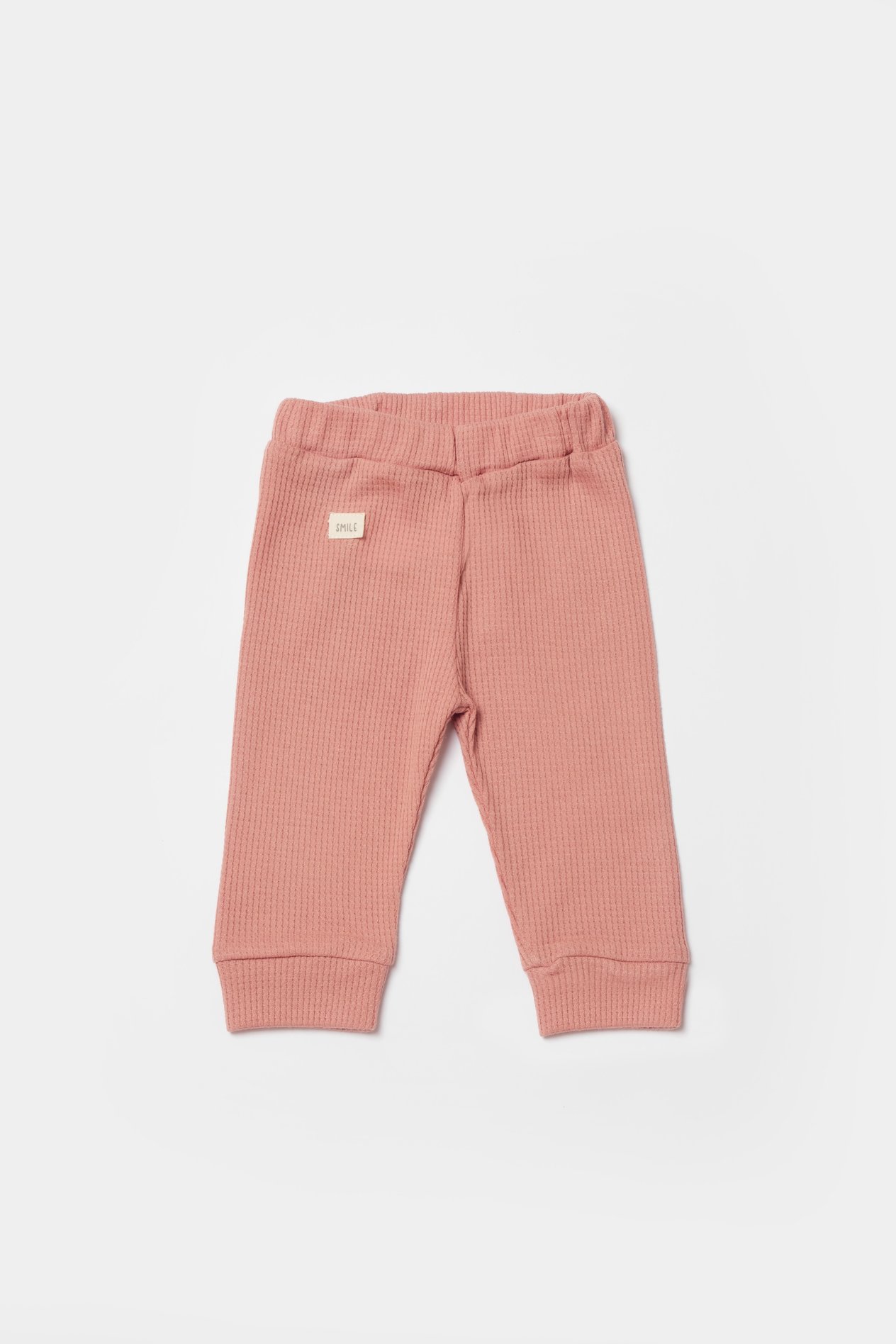 BİORGANİC WAFFLE SMILE TROUSERS RED BROWN SET