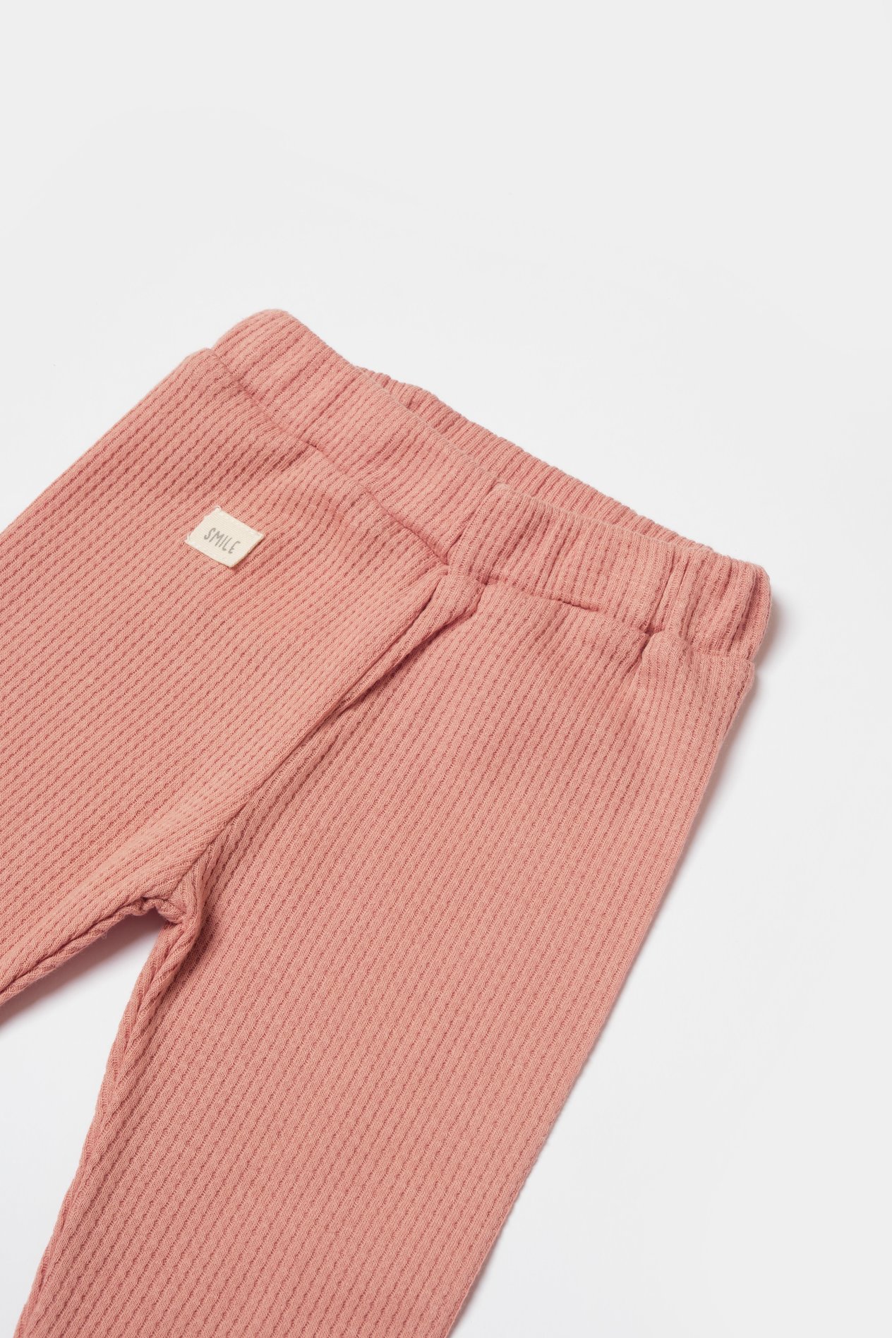 BİORGANİC WAFFLE SMILE TROUSERS RED BROWN SET