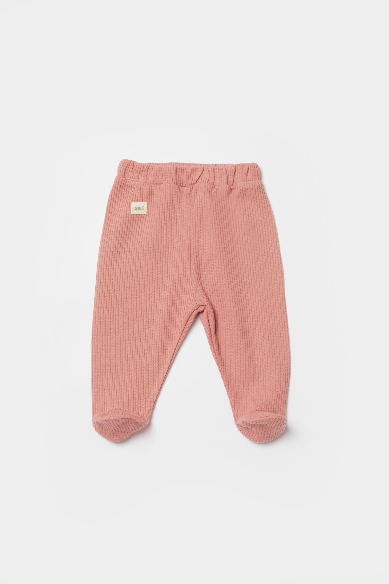 BİORGANİC WAFFLE SMILE TROUSERS WITH FEET RED BROWN SET