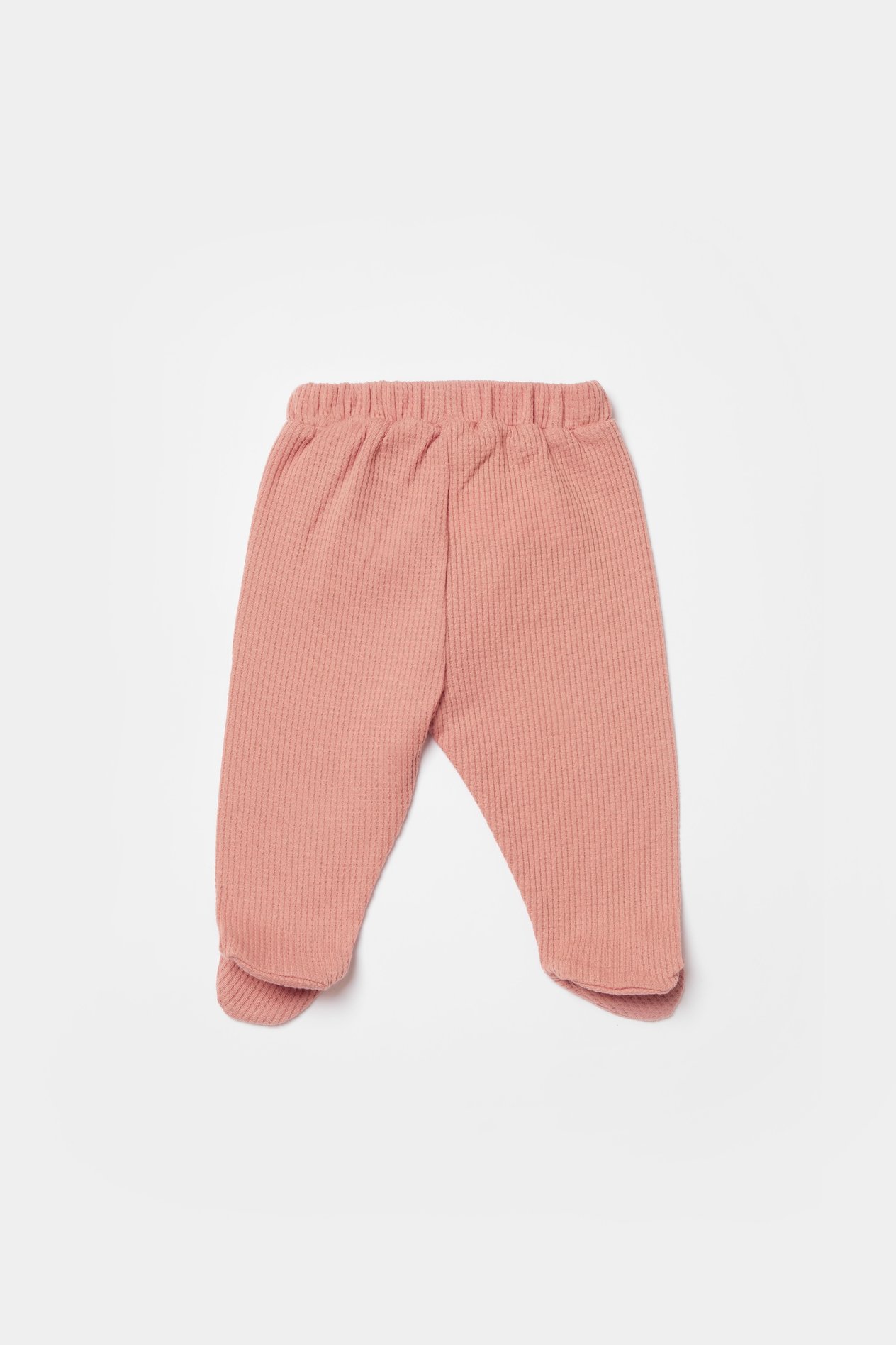 BİORGANİC WAFFLE SMILE TROUSERS WITH FEET RED BROWN SET