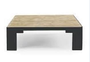 Esedra Orta Sehpa - Alüminyum: Dark Grey - Tabla: Pickled Teak - 90X90X28H (ETH-ESTQBAGD0)