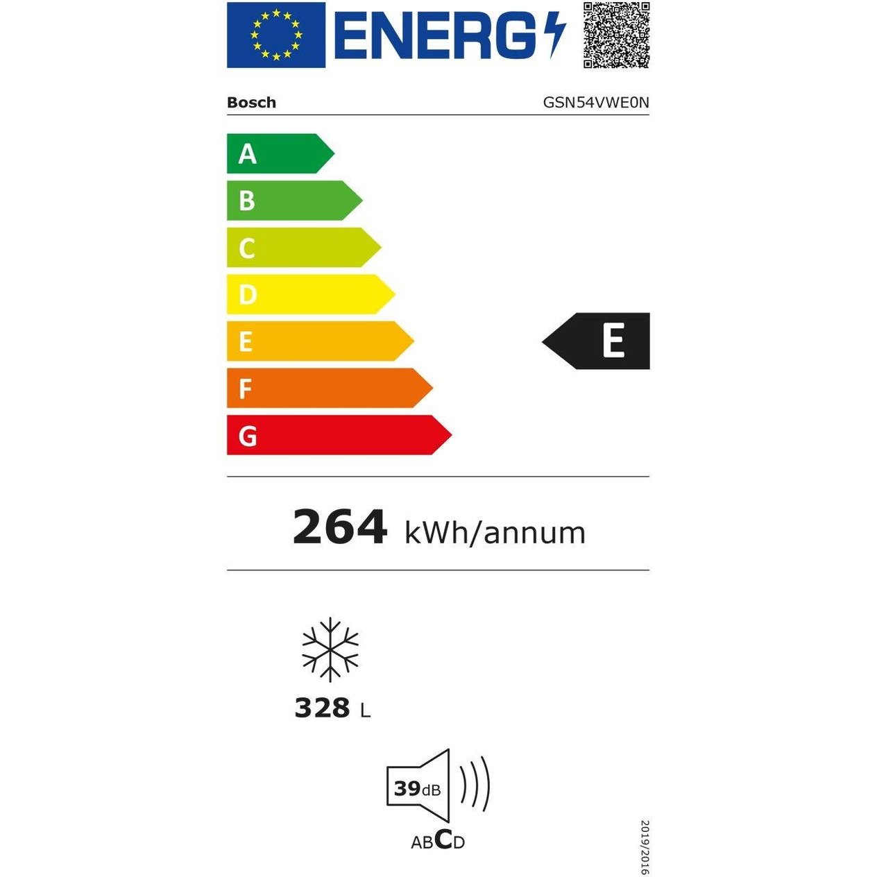 Bosch GSN54VWE0N Serie 4 E Enerji Sınıfı 328 Lt 7 Çekmeceli Derin Dondurucu