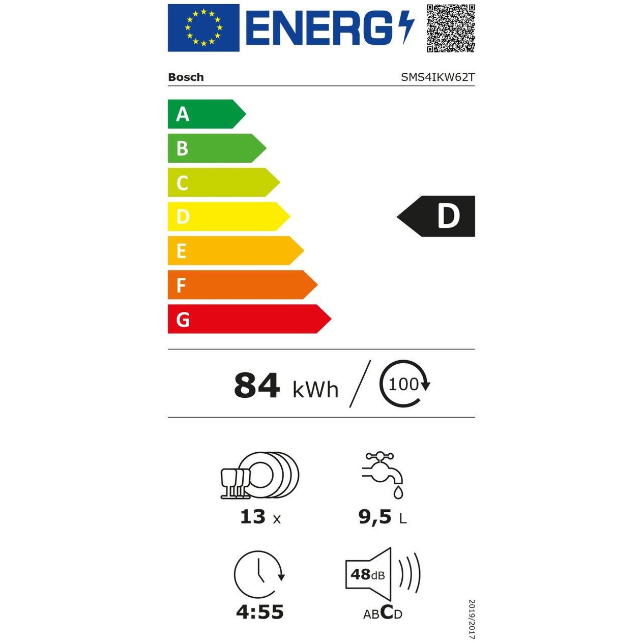Bosch SMS4IKW62T Serie 4 D Enerji Sınıfı 6 Programlı 13 Kişilik Bulaşık Makinesi