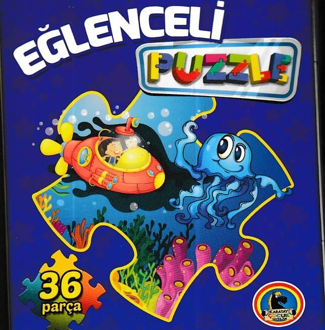 Eğlenceli Puzzle (36 parça) Lacivert Kutu