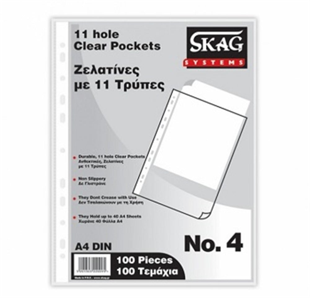 Skag 100'lü Şeffaf Poşet Dosya