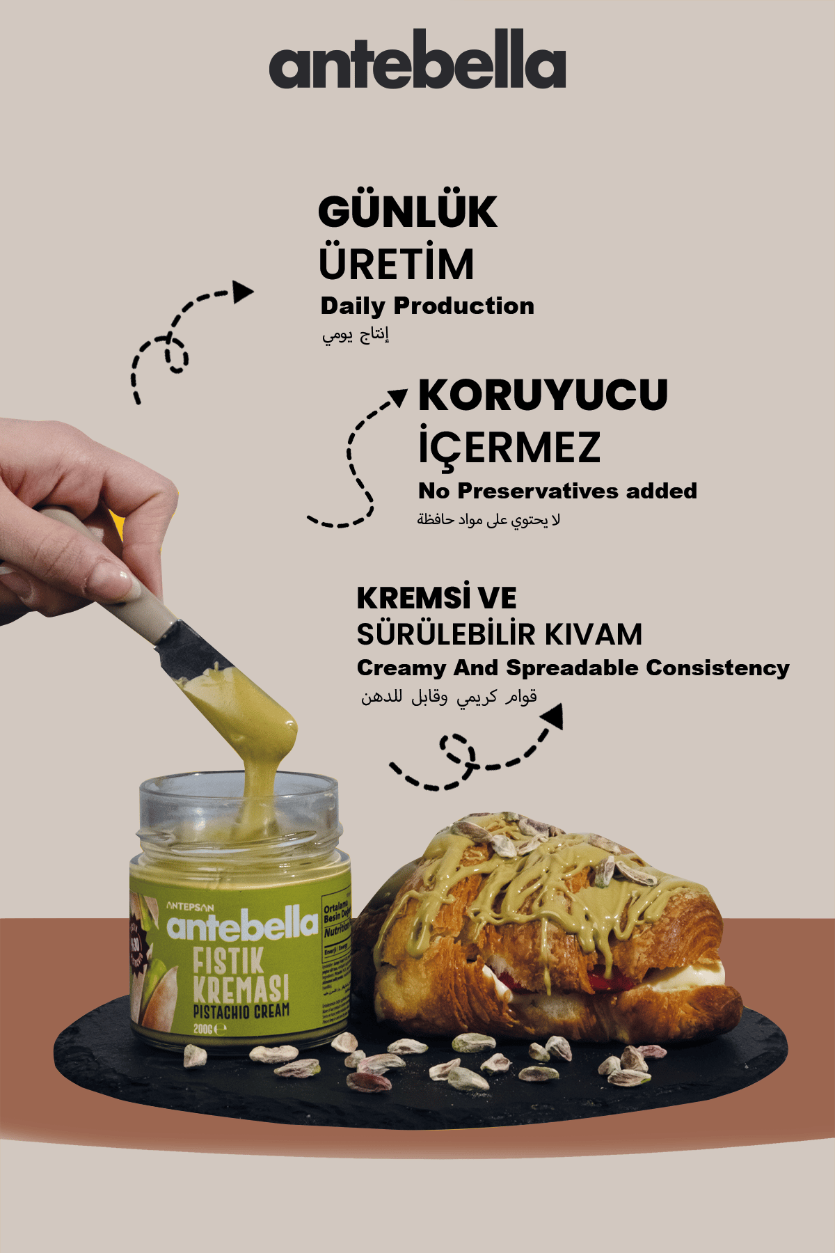 Antebella Antep Fıstık Kreması 200 g x 2