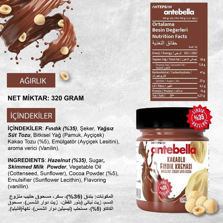 Antebella Kakaolu Fındık Kreması 320 g