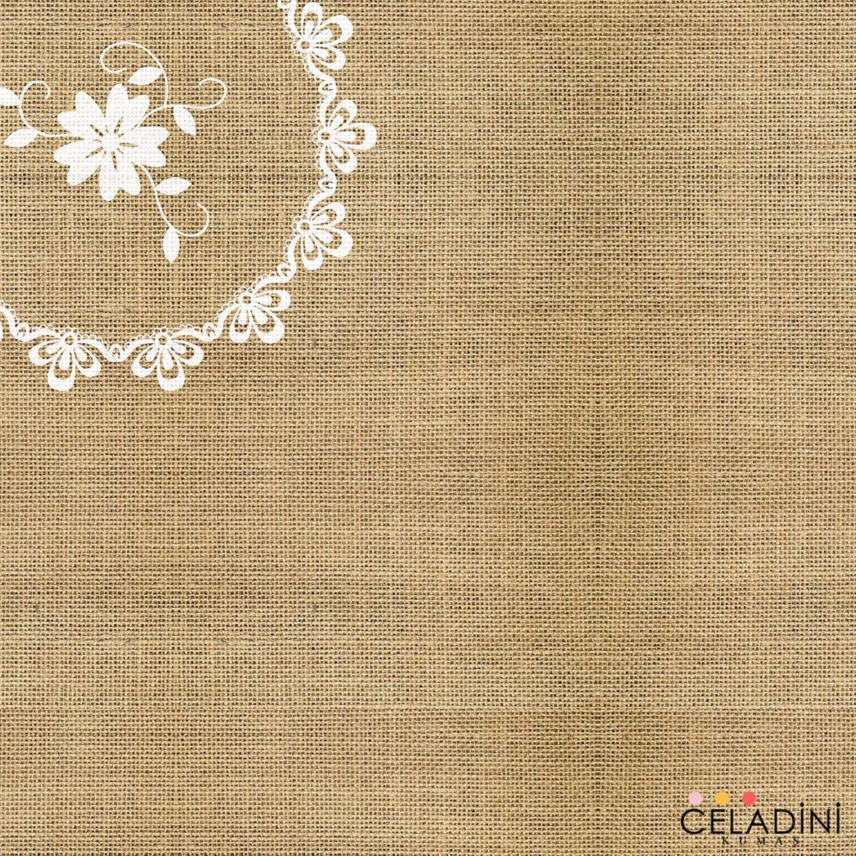 140x140cm Çuval-Dantel Serisi Masa Örtüsü Kumaşı Model-3