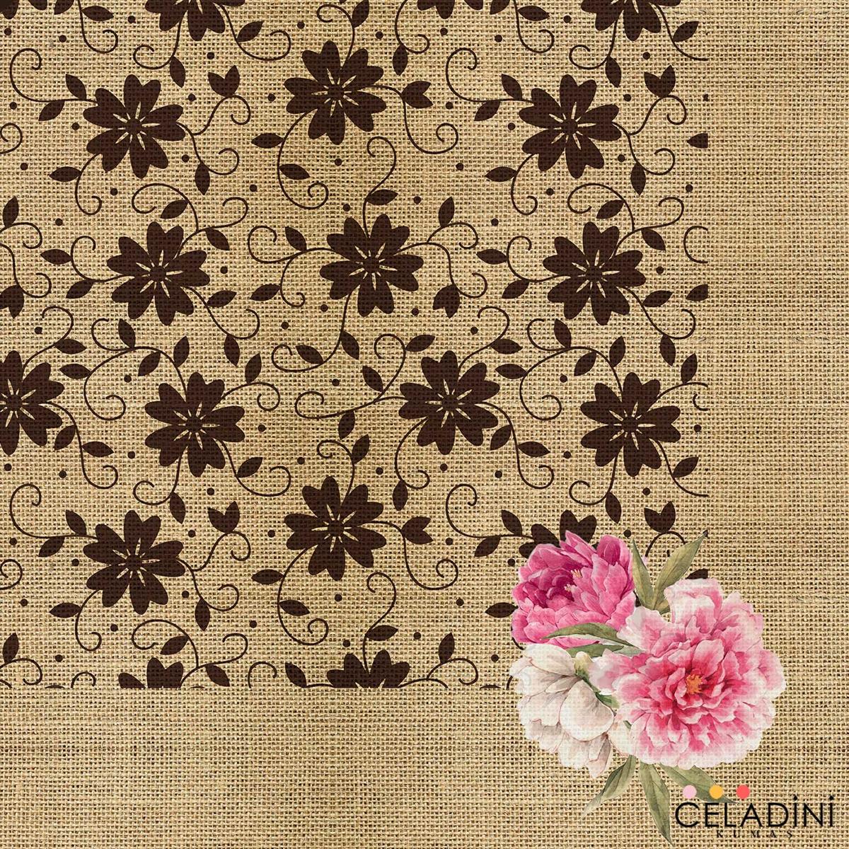 140x140cm Çuval-Dantel Serisi Masa Örtüsü Kumaşı Model-4