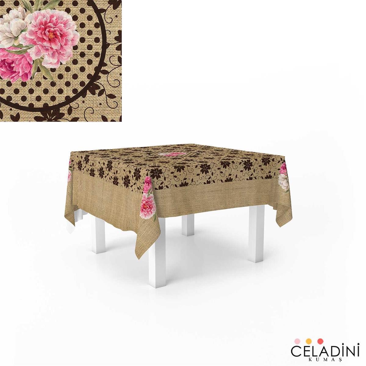 140x140cm Çuval-Dantel Serisi Masa Örtüsü Kumaşı Model-5
