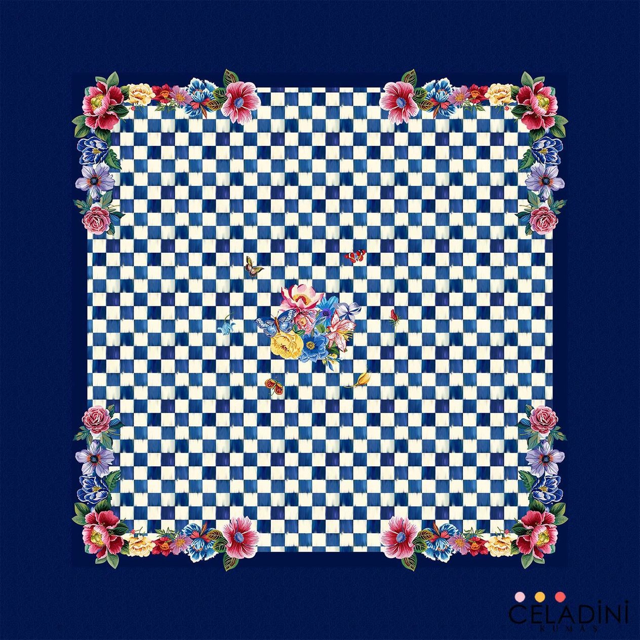140x140cm Safir Dama Serisi Masa Örtüsü Kumaşı (Model-1)