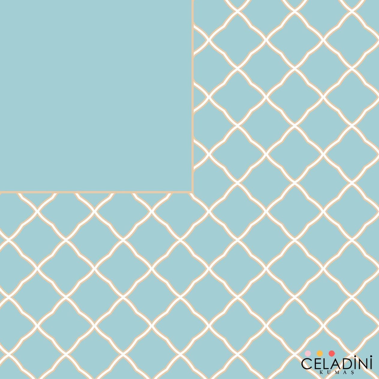 140x200 cm Kafes Motifli Ramazan Serisi Masa Örtüsü Kumaşı Mint Yeşil