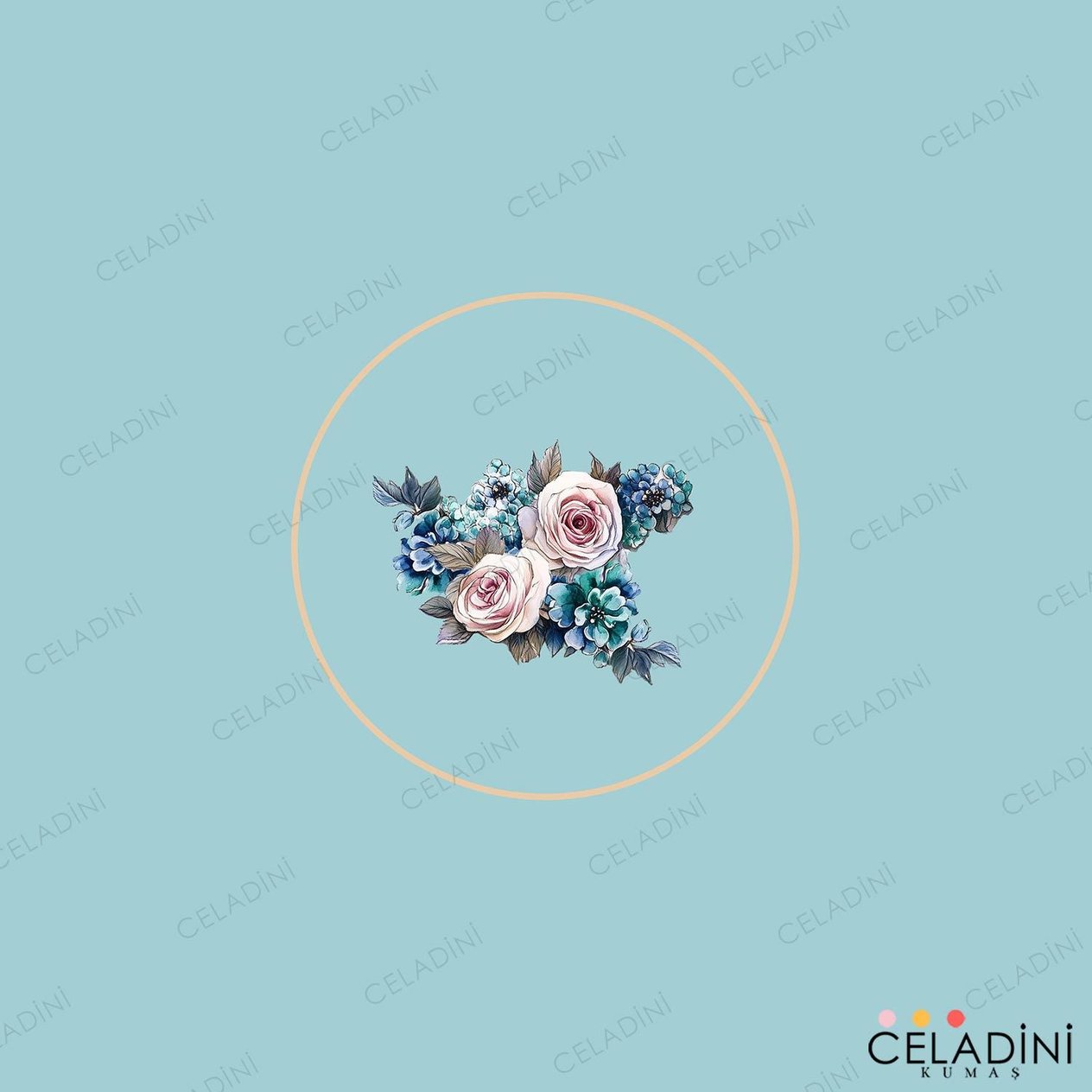 140x200 cm Selçuklu Motifli Ramazan Serisi Masa Örtüsü Kumaşı Mint Yeşil