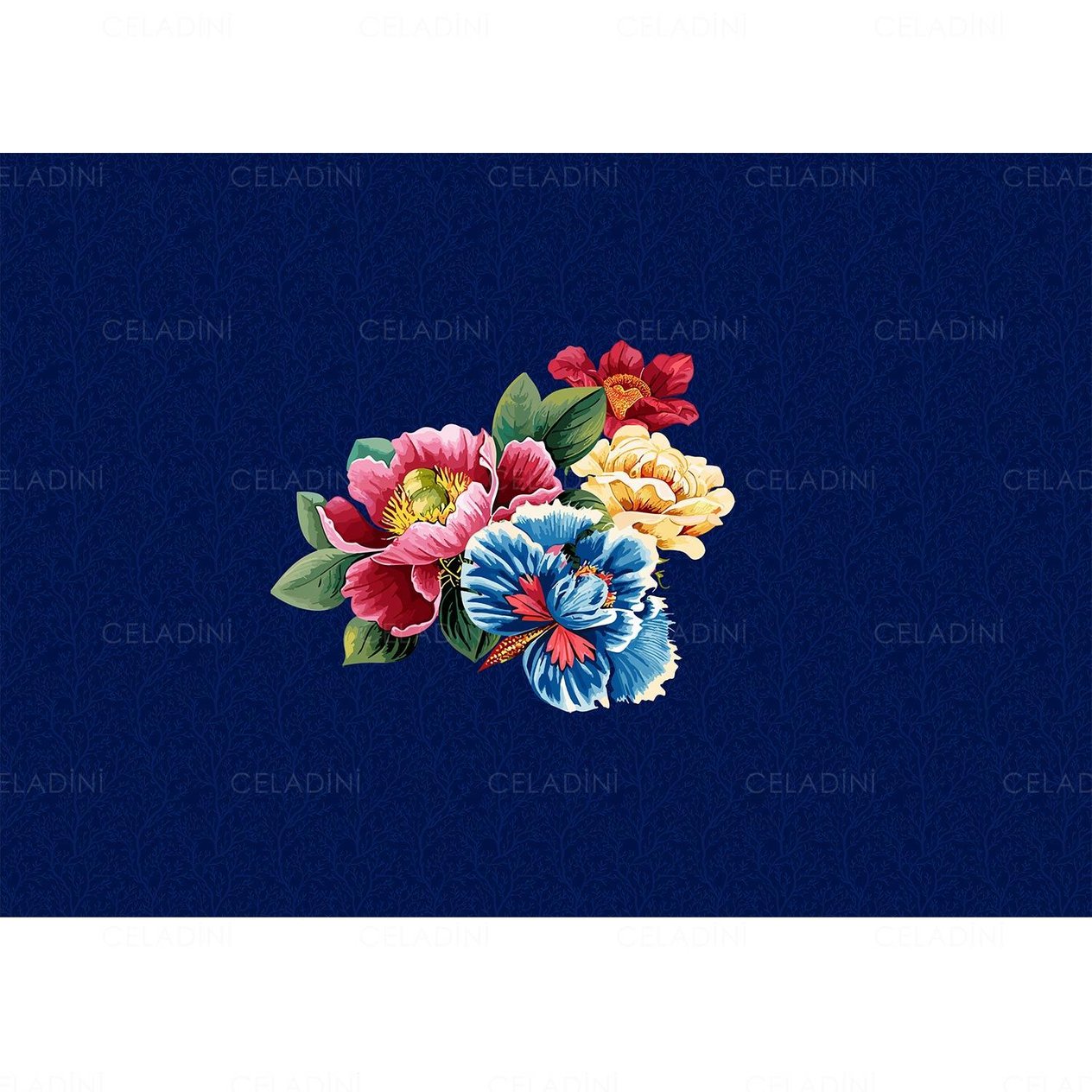 35x50 cm Safir Dama Serisi Kırlent Kumaşı (Model-4)