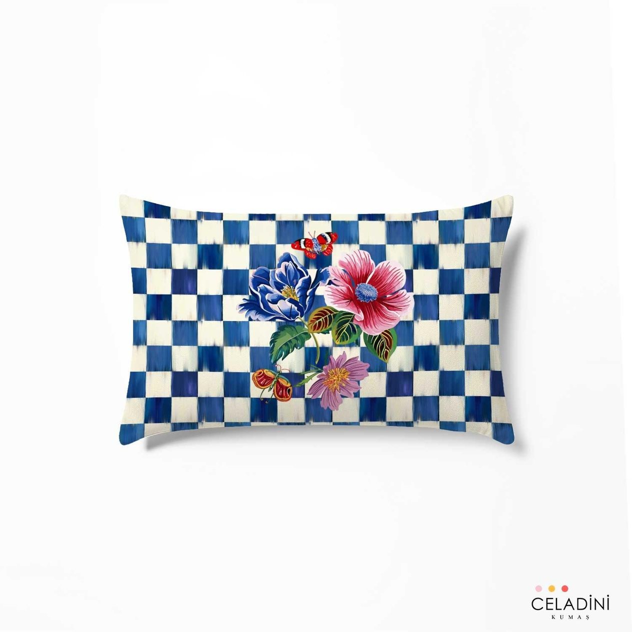 35x50 cm Safir Dama Serisi Kırlent Kumaşı (Model-5)