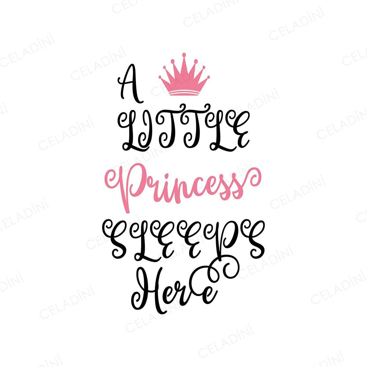 A little princess sleeps here. Kırlent Kumaşı