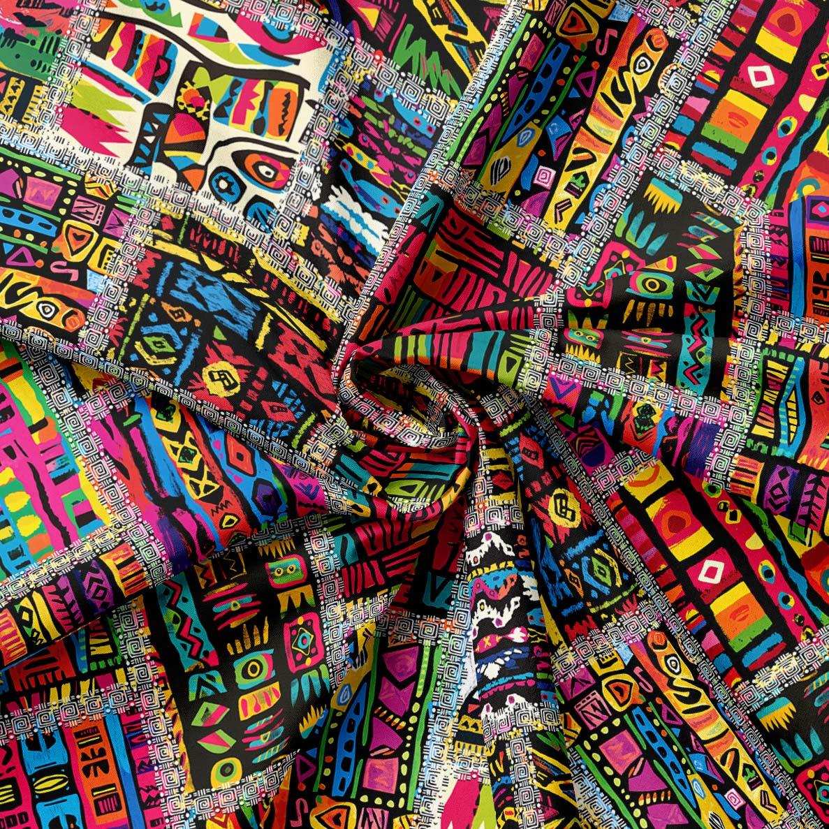 Afrika Patchwork Desenli Kumaş