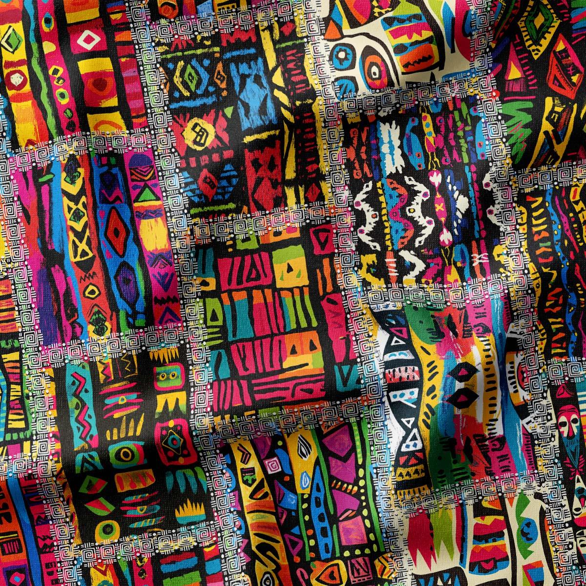 Afrika Patchwork Desenli Kumaş